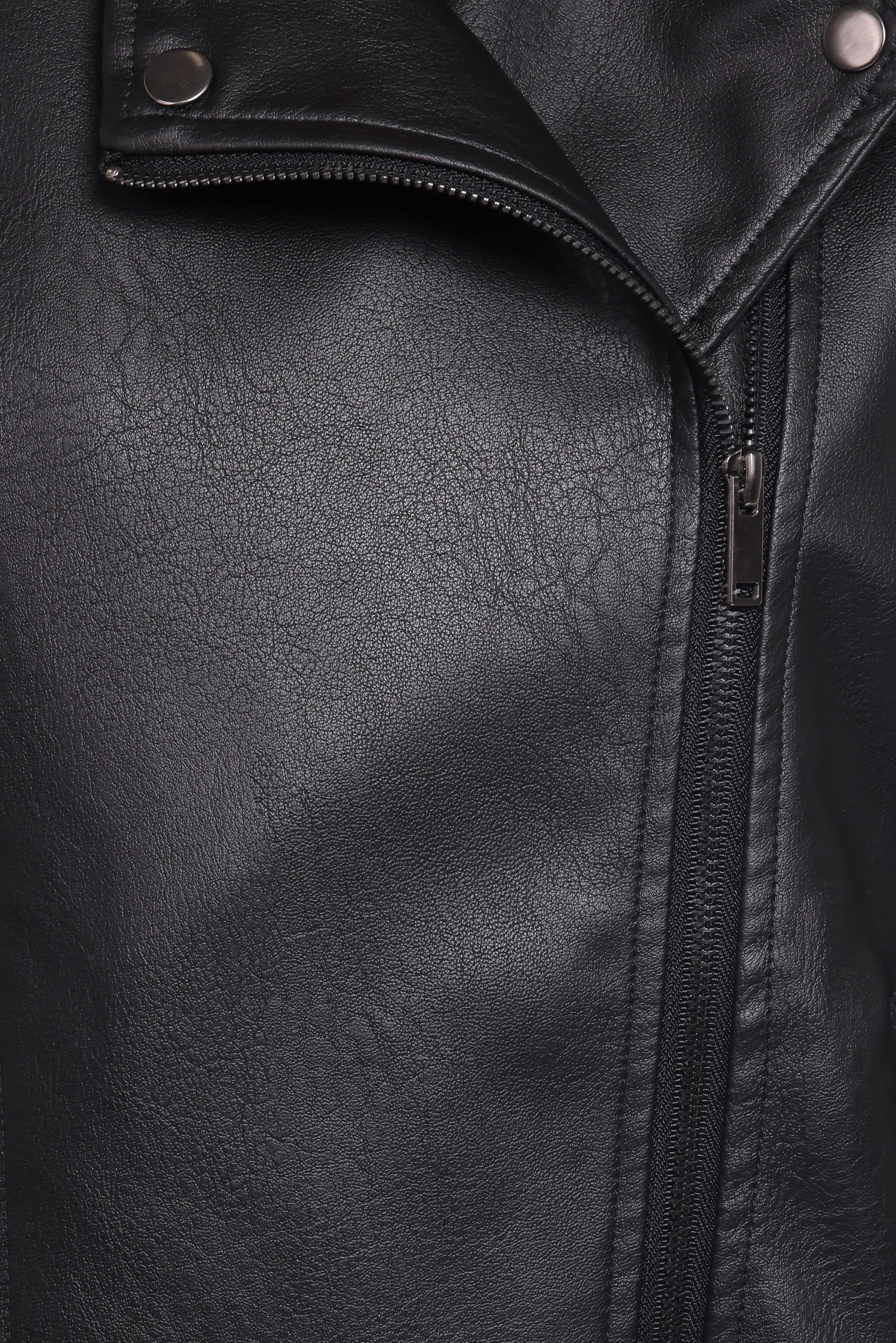 Petal and Pup USA OUTERWEAR Parsons Oversized Faux Leather Moto Jacket - Black