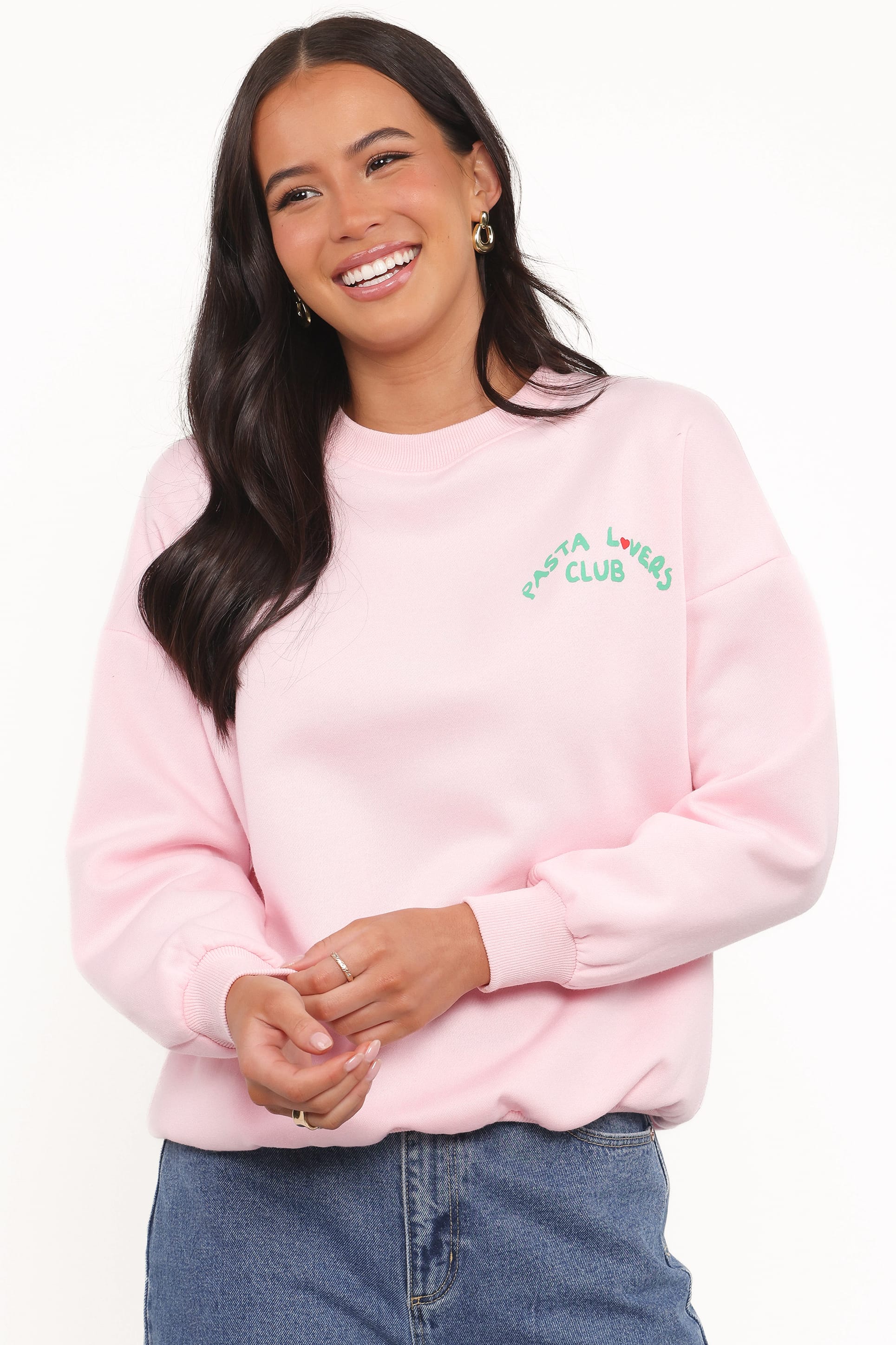 Petal and Pup USA OUTERWEAR Pasta Lovers Club Graphic Sweater - Pink