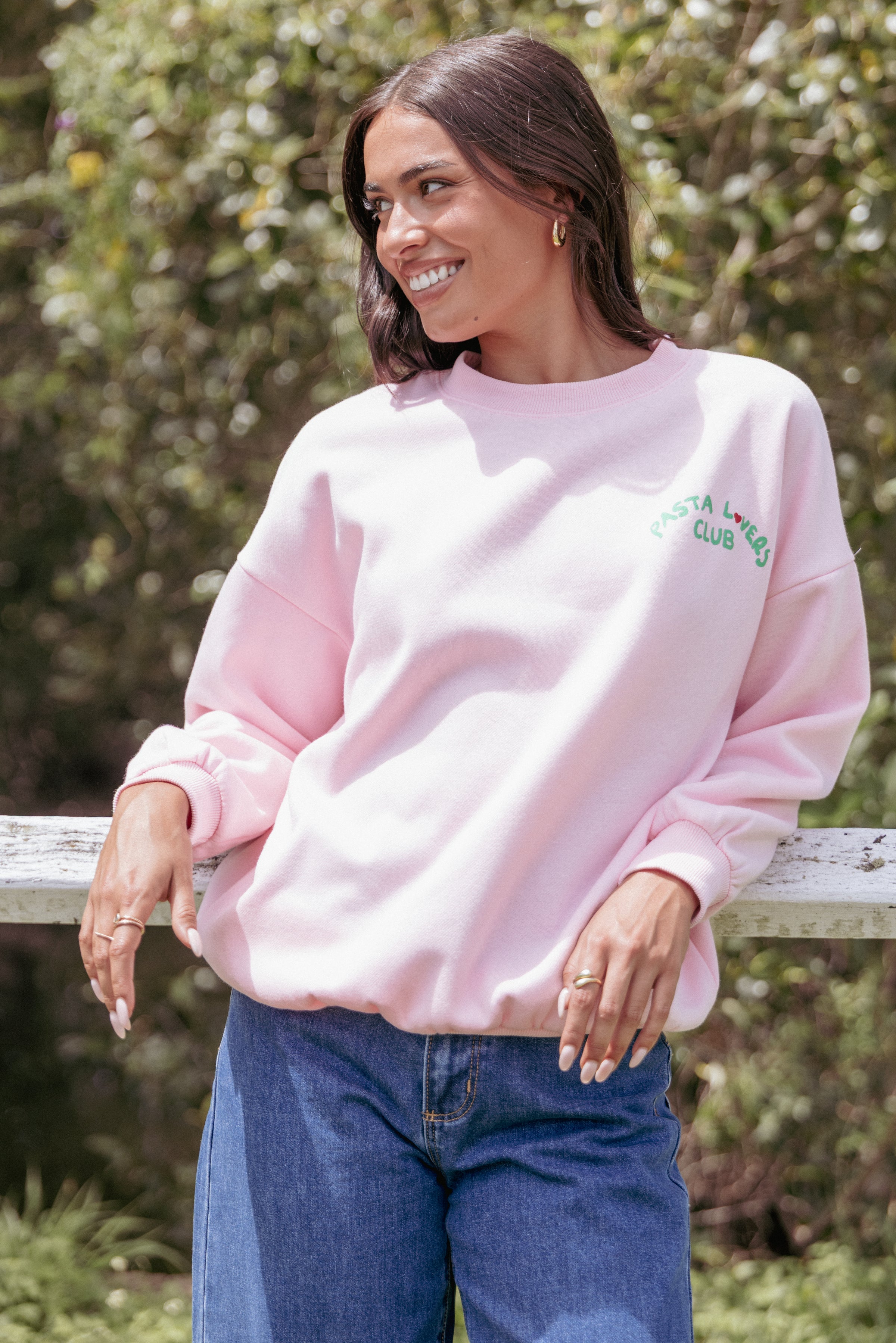 Petal and Pup USA OUTERWEAR Pasta Lovers Club Graphic Sweater - Pink