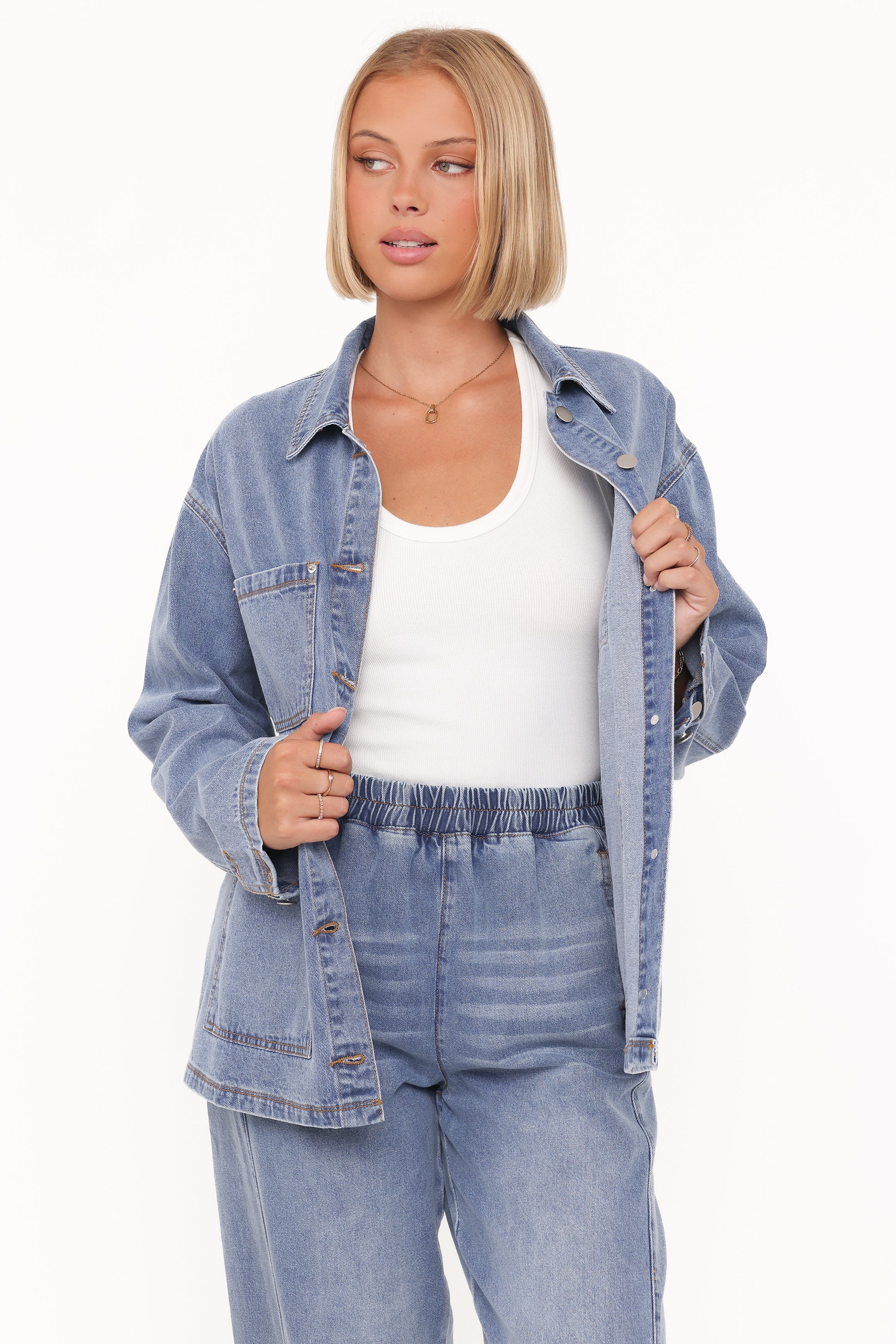 Petal and Pup USA OUTERWEAR Remy Denim Utility Jacket - Medium Wash