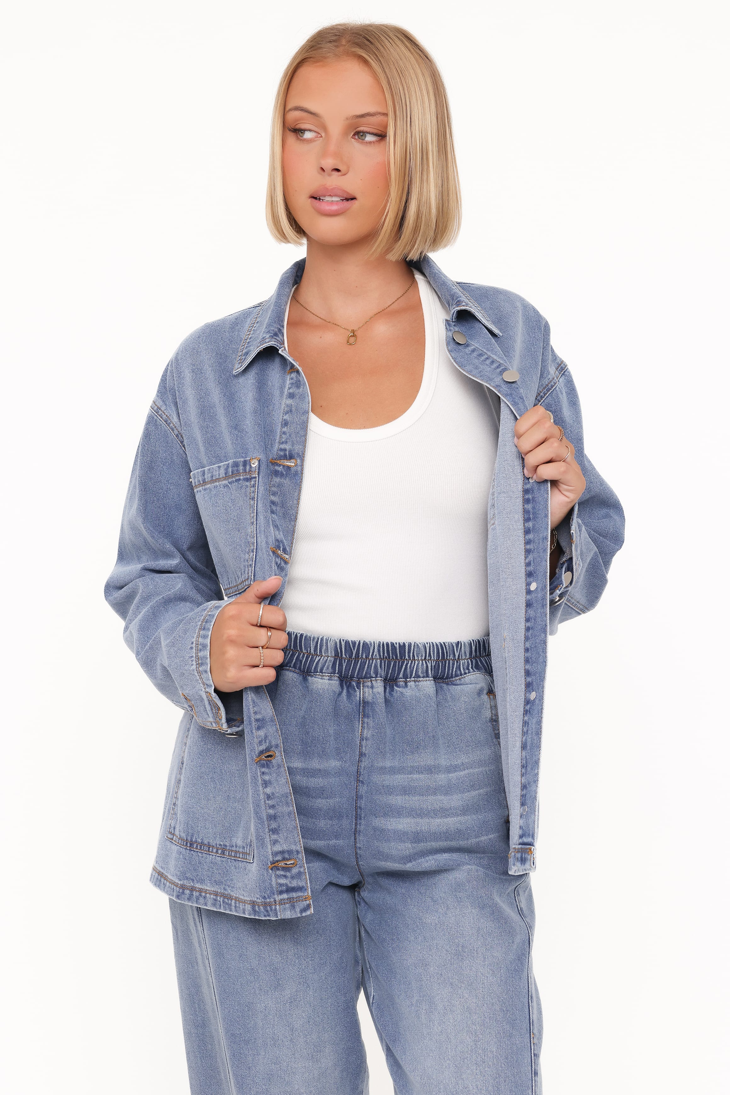 Petal and Pup USA OUTERWEAR Remy Denim Utility Jacket - Medium Wash