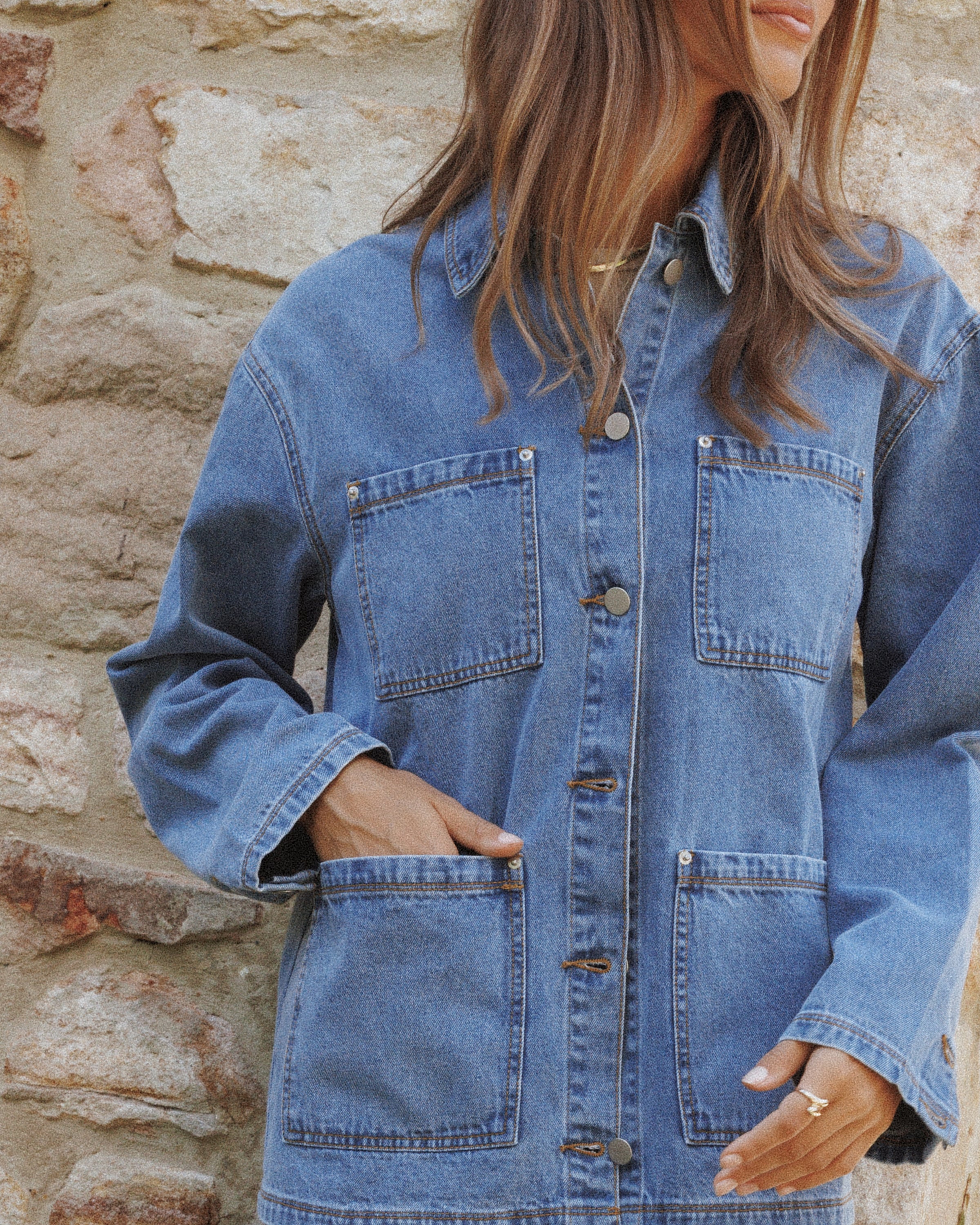 Petal and Pup USA OUTERWEAR Remy Denim Utility Jacket - Medium Wash