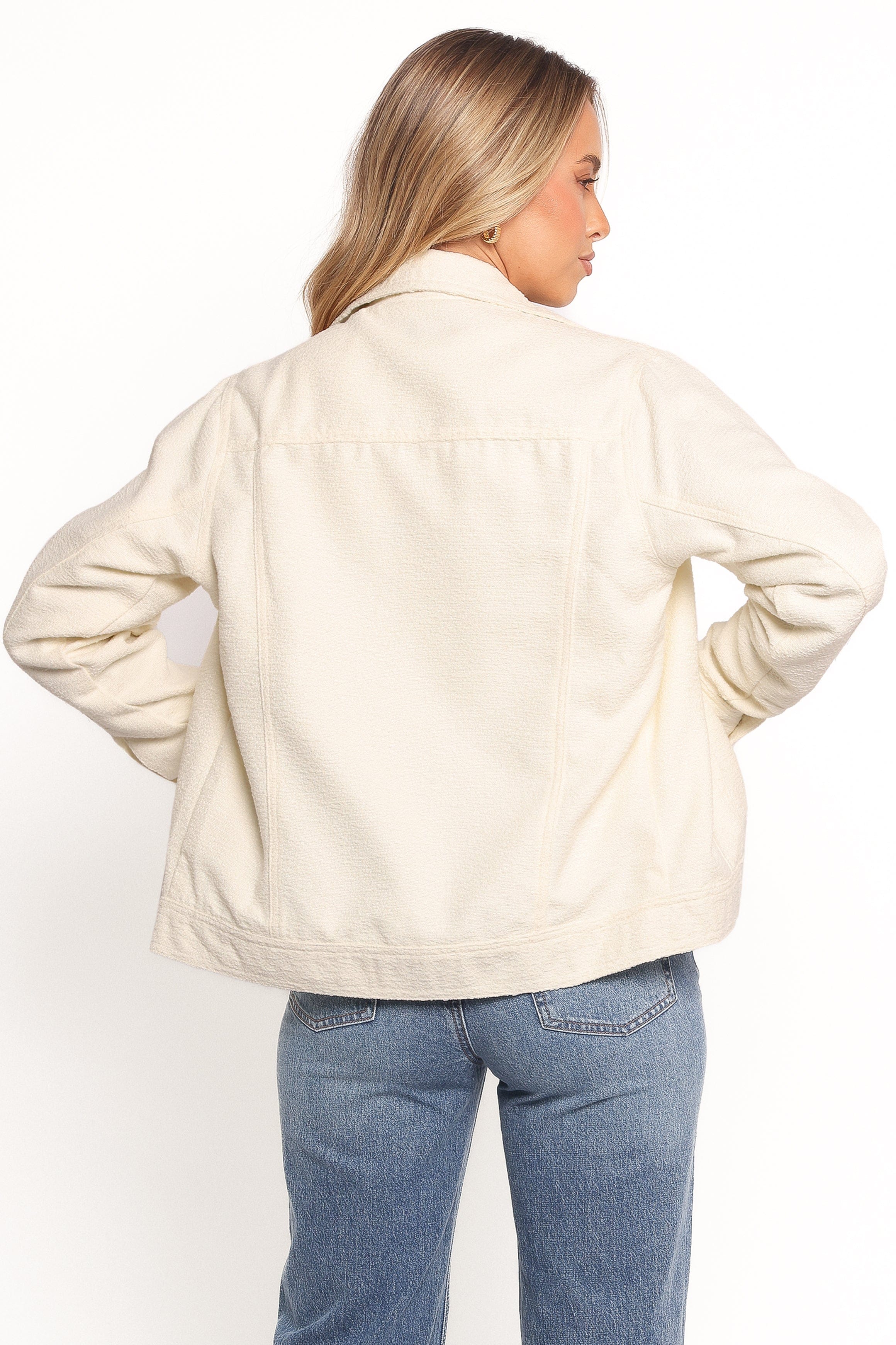 Petal and Pup USA OUTERWEAR Sandy Boucle Jacket - White