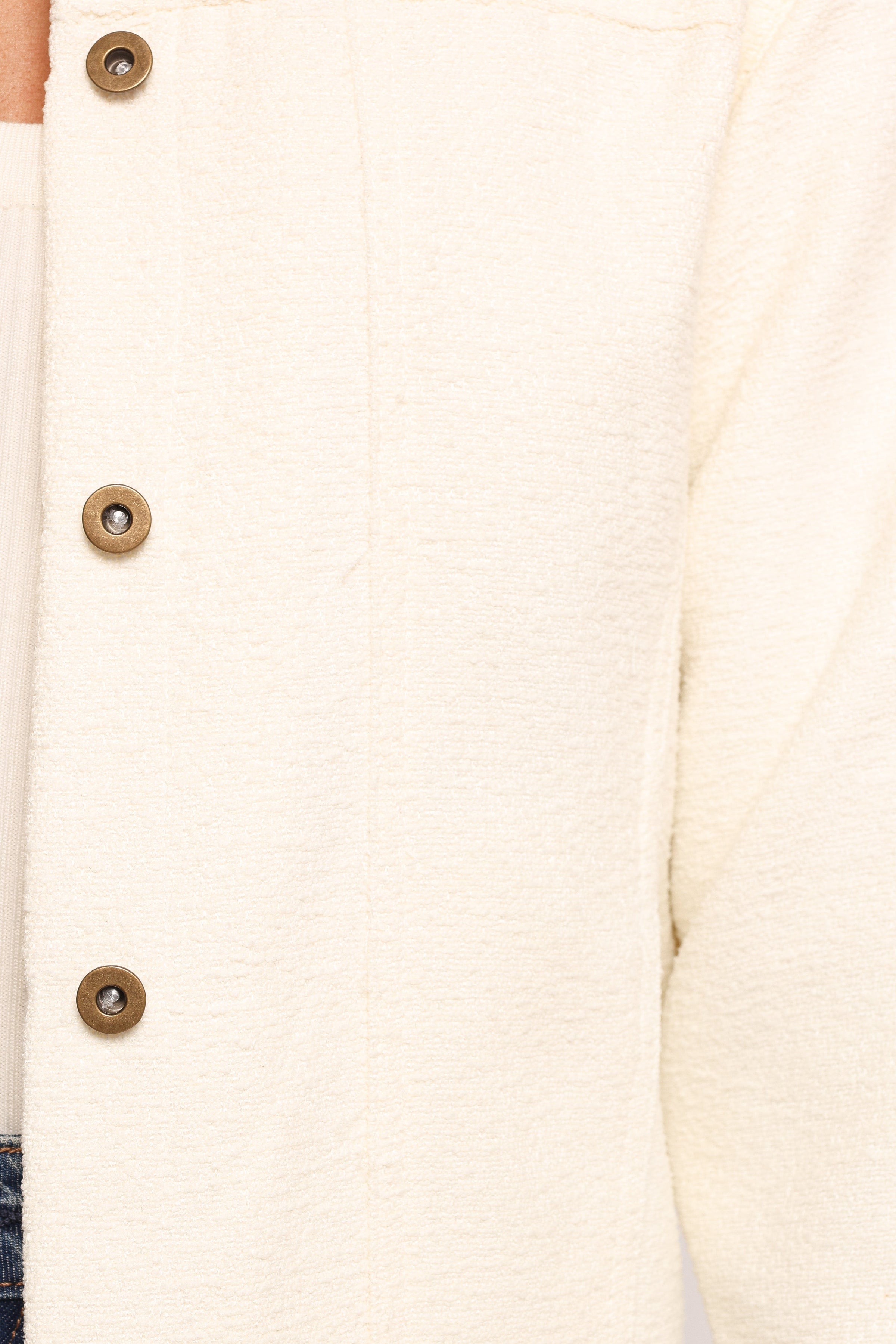 Petal and Pup USA OUTERWEAR Sandy Boucle Jacket - White