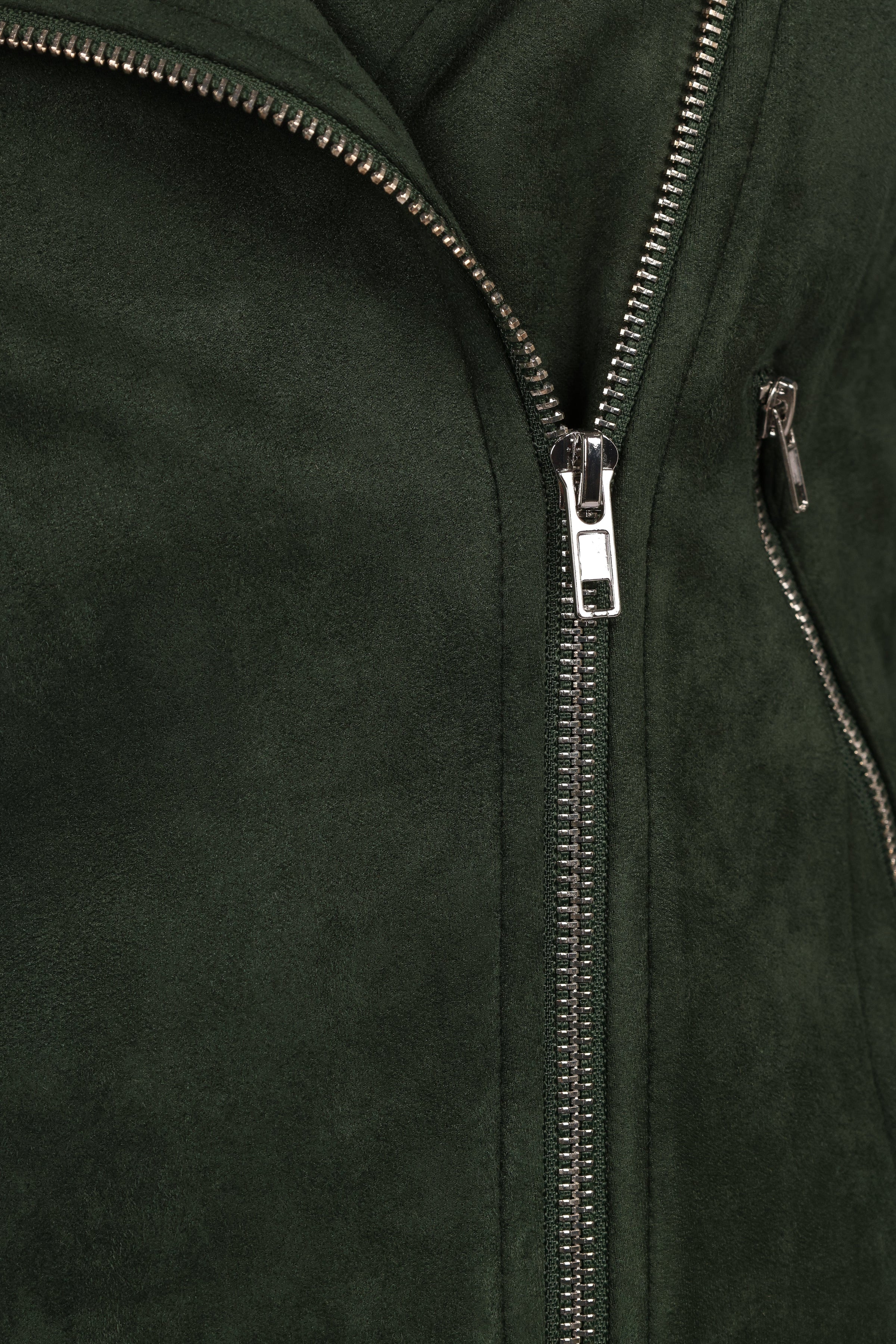 Petal and Pup USA OUTERWEAR Spencer Faux Suede Moto Jacket - Olive