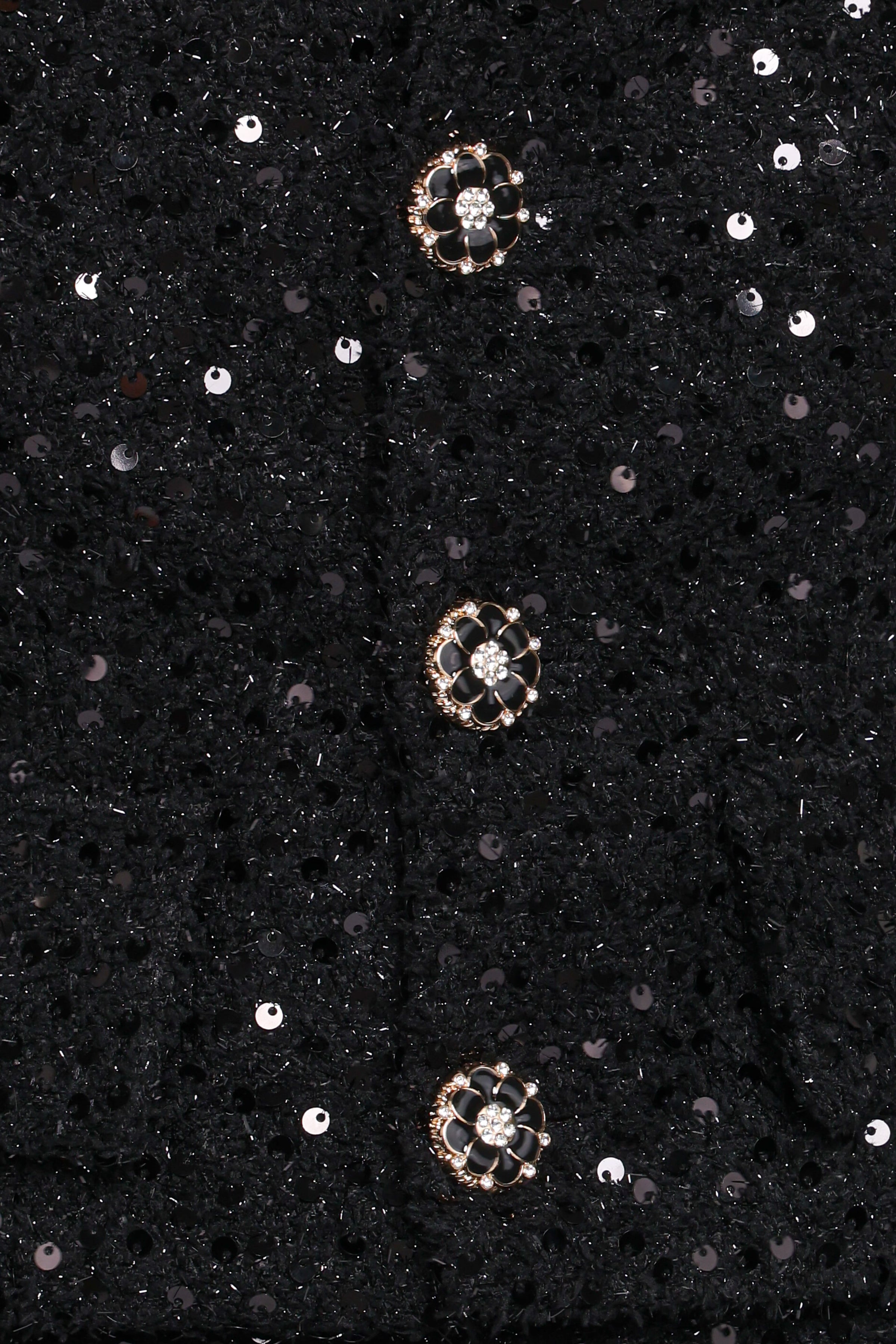 Petal and Pup USA OUTERWEAR Valentina Cropped Blazer - Black Sequin