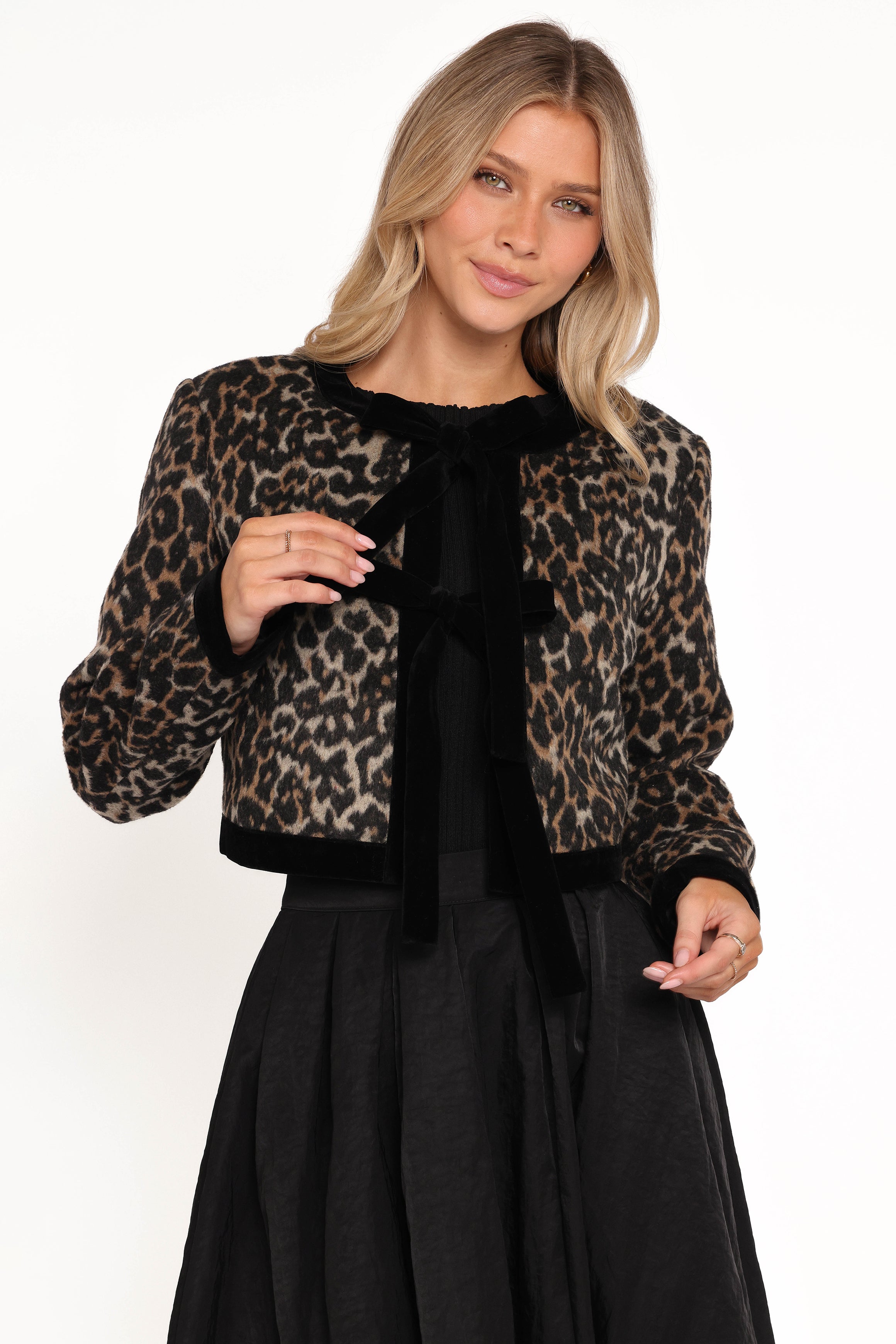 Petal and Pup USA OUTERWEAR Vanna Tie Front Jacket - Leopard