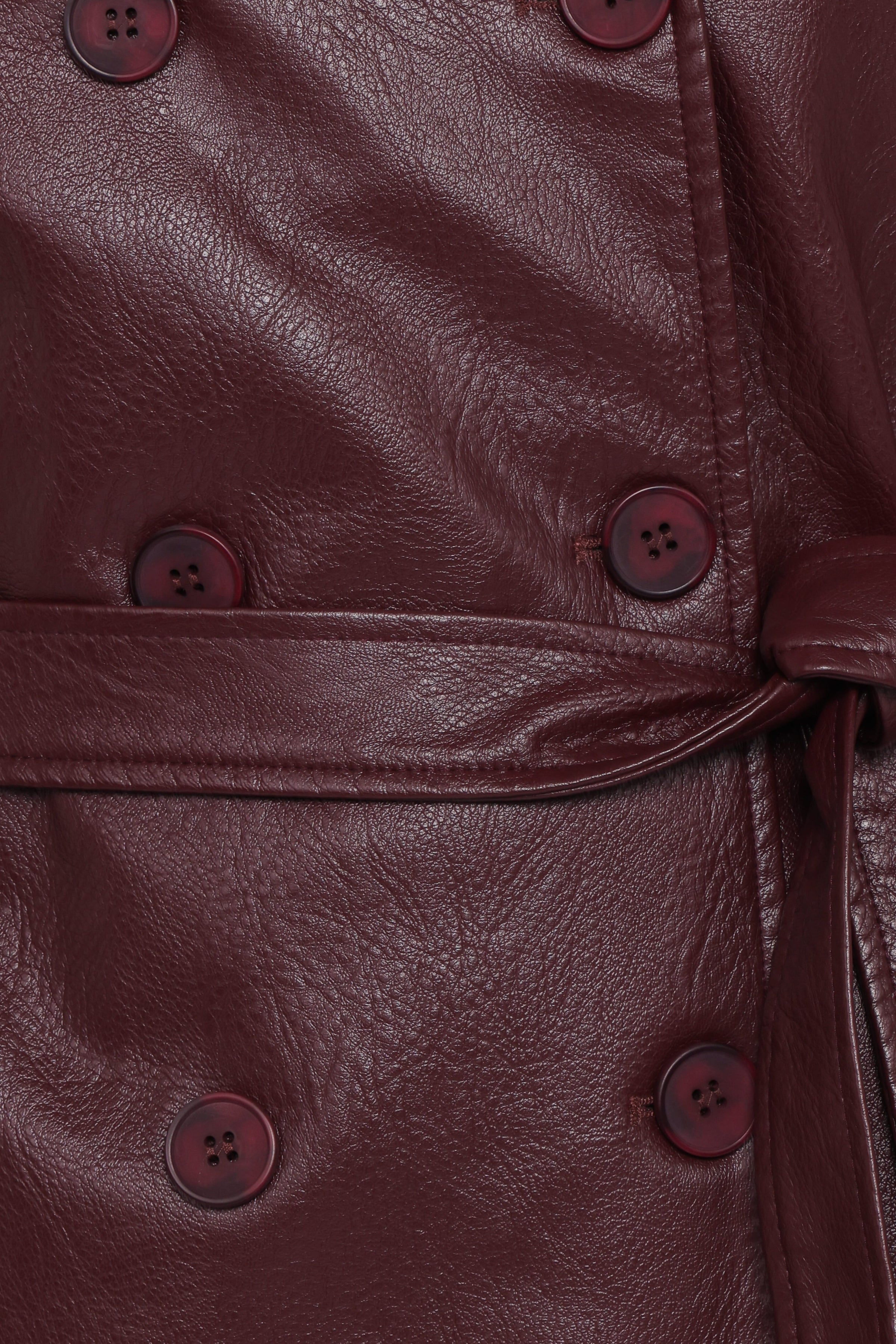Petal and Pup USA OUTERWEAR Vita Faux Leather Jacket - Burgundy