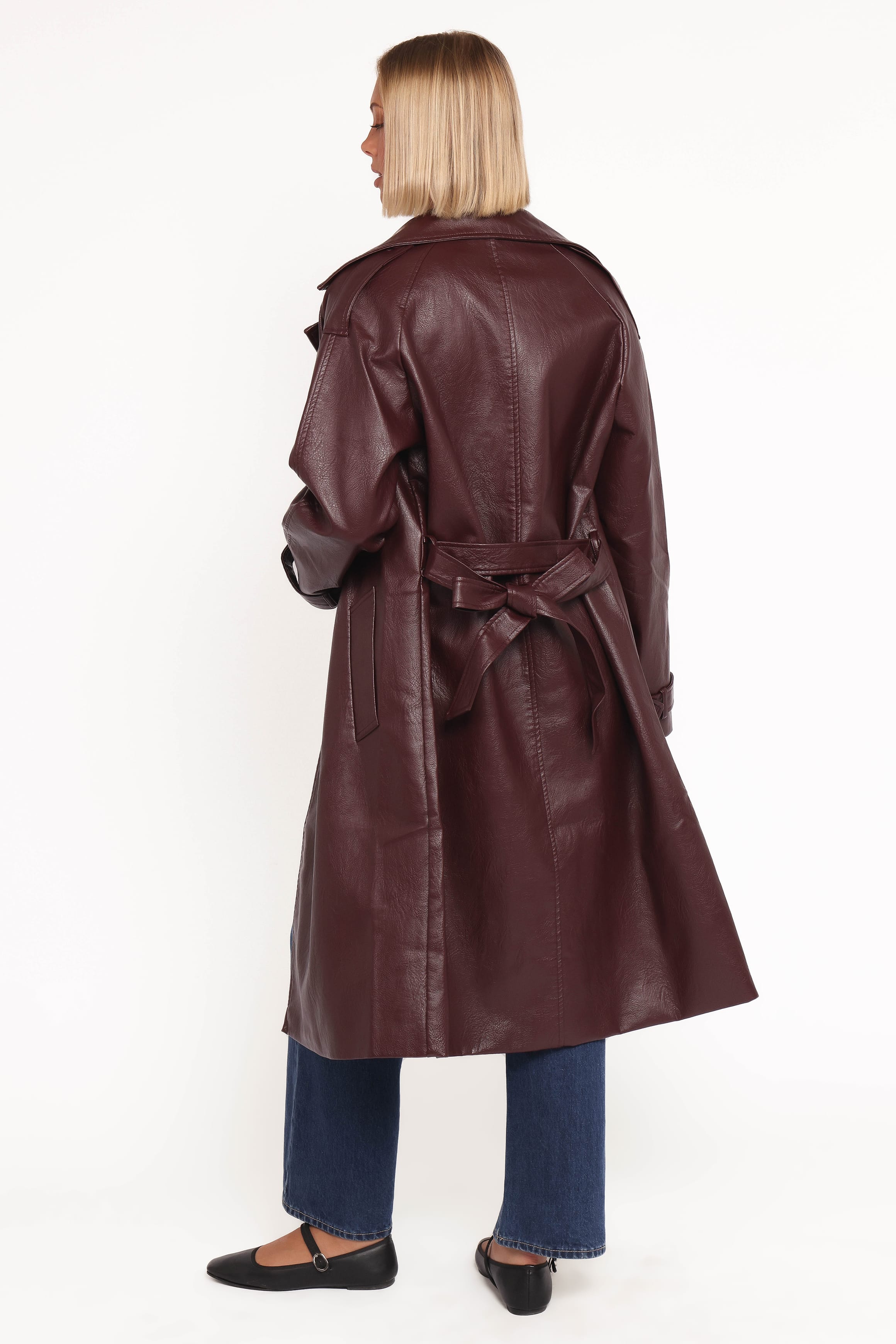 Petal and Pup USA OUTERWEAR Vita Faux Leather Jacket - Burgundy