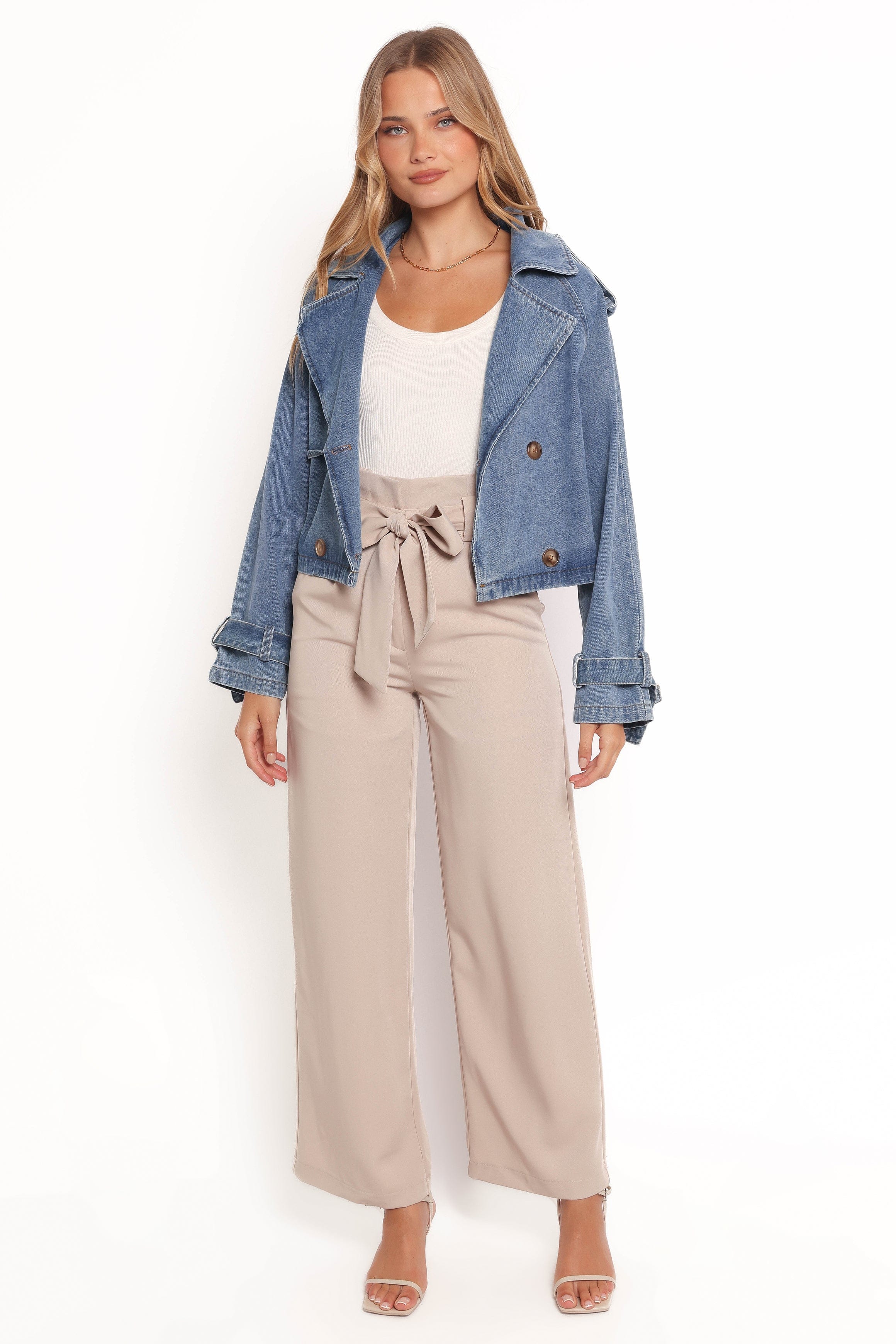 Petal and Pup USA OUTERWEAR Westwood Waist Tie Denim Jacket - Denim (Hold for Rack)