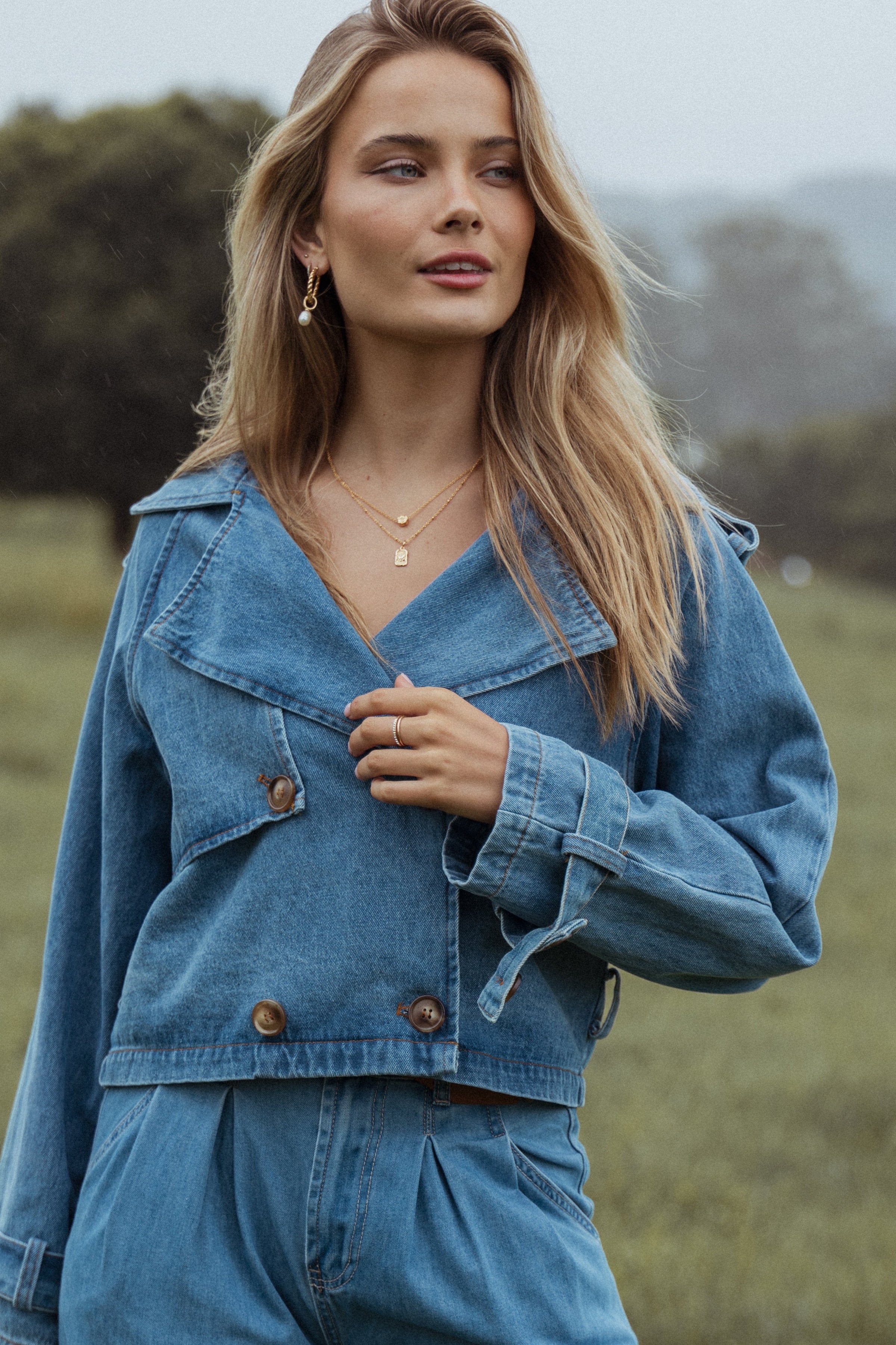 Petal and Pup USA OUTERWEAR Westwood Waist Tie Denim Jacket - Denim (Hold for Rack)