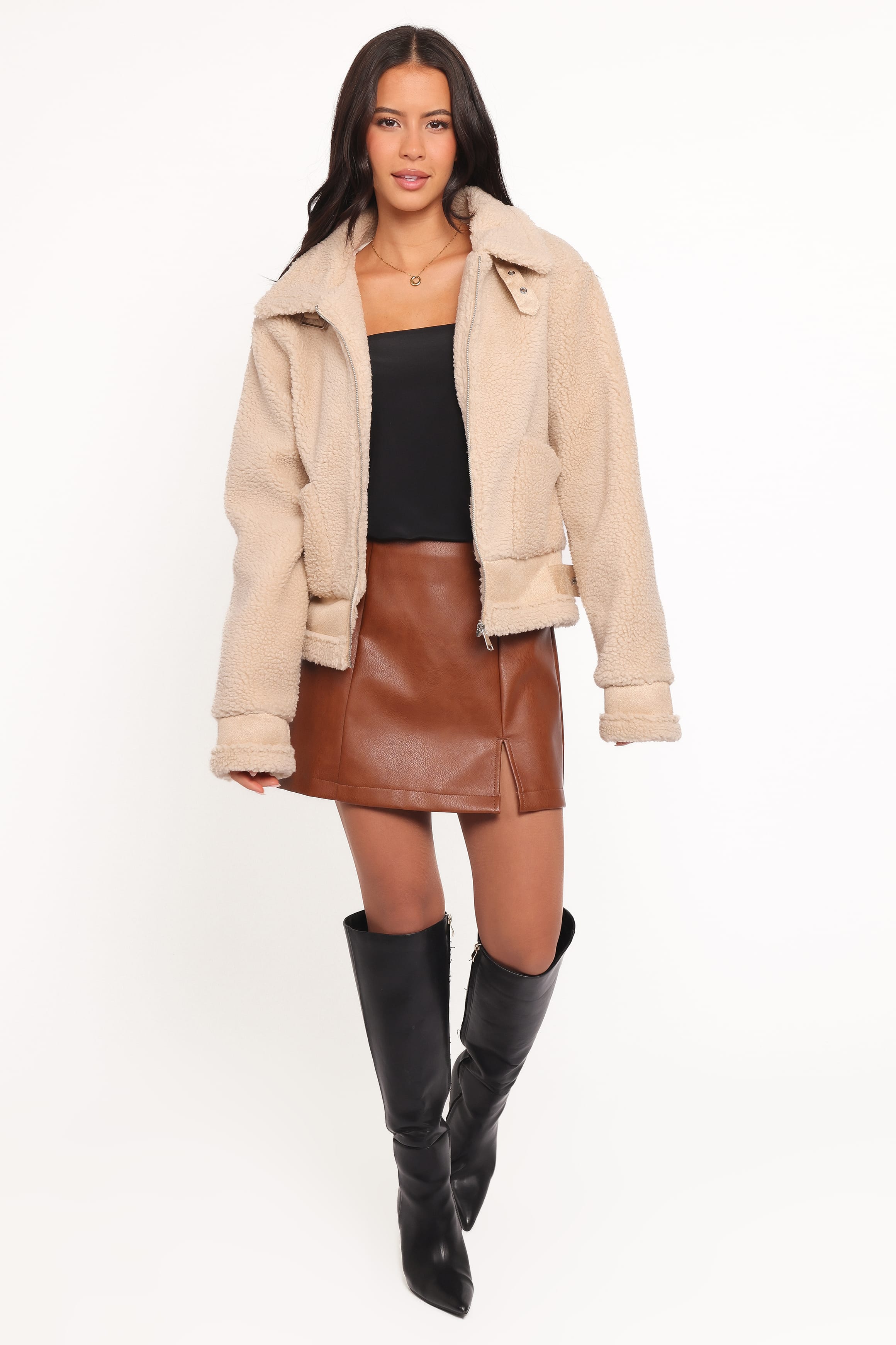 Petal and Pup USA OUTERWEAR Winslow Fleece Jacket - Taupe