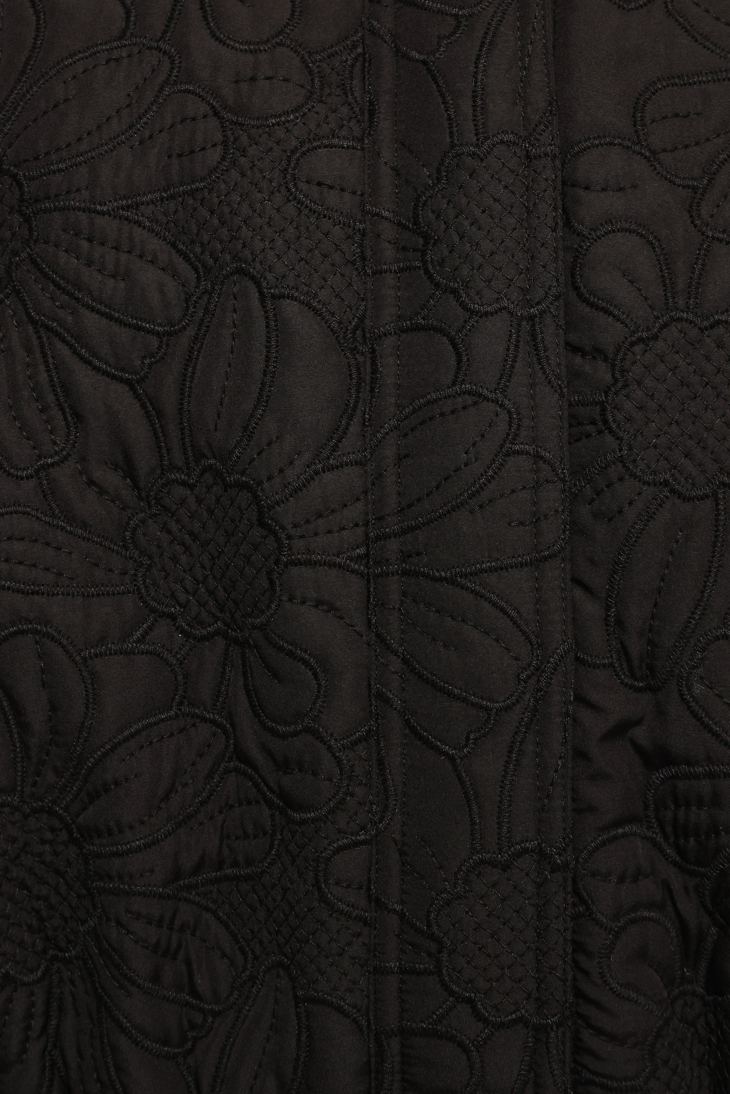 Petal and Pup USA OUTERWEAR Yuki Tonal Embroidered Flower Jacket - Black