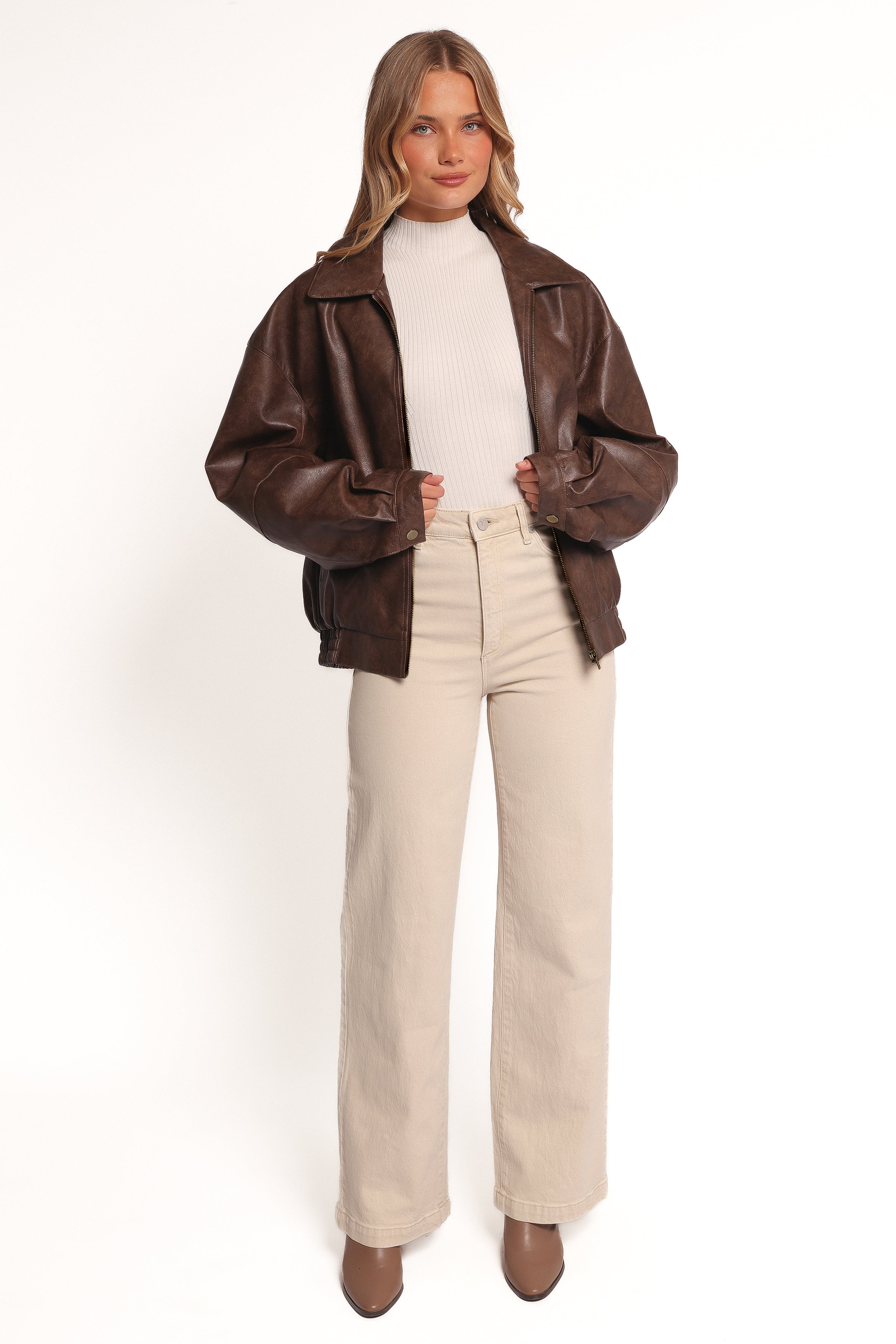 Petal and Pup USA OUTERWEAR Zoe Bomber Jacket - Brown