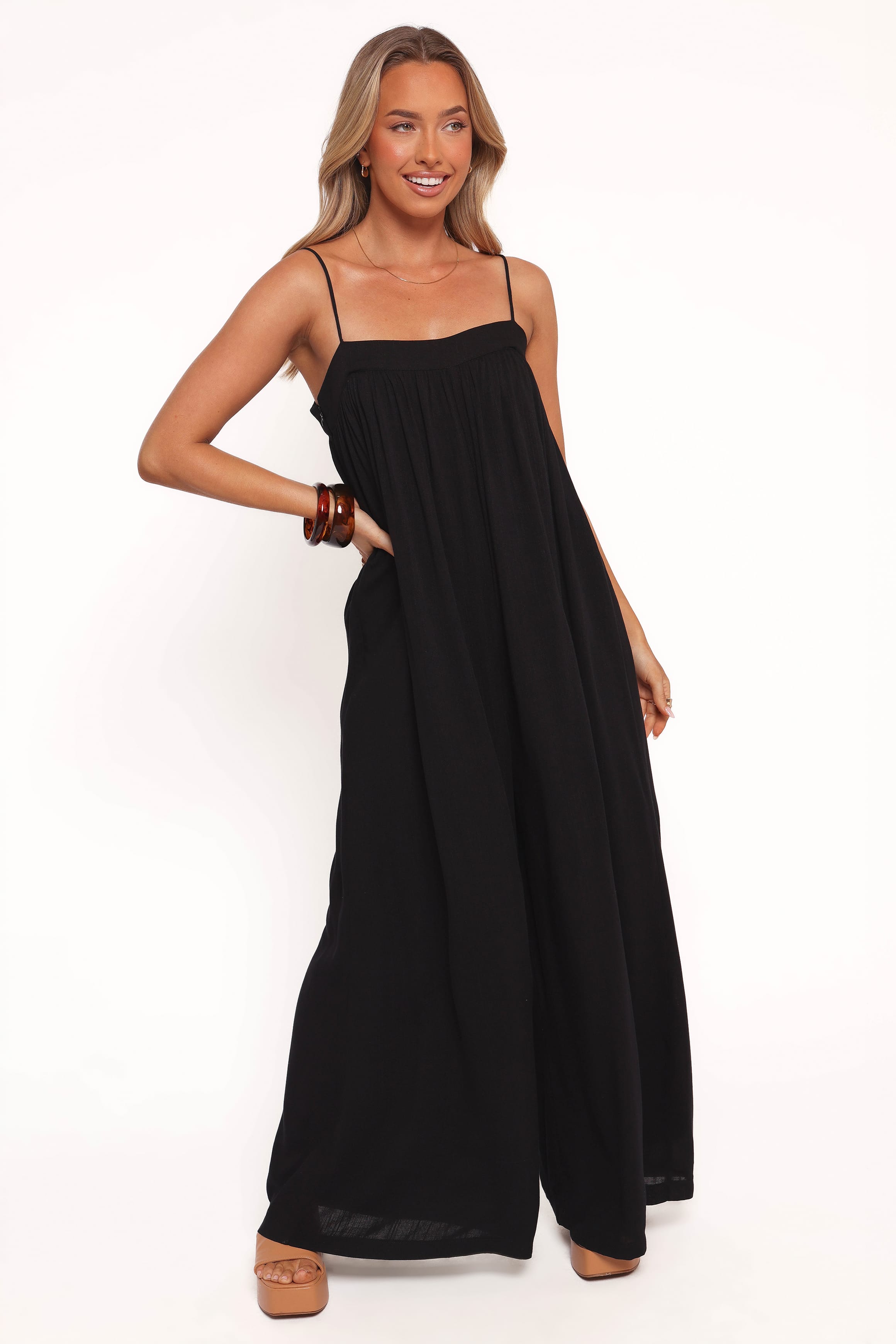 Petal and Pup USA PLAYSUITS Abegail Flowy Jumpsuit - Black