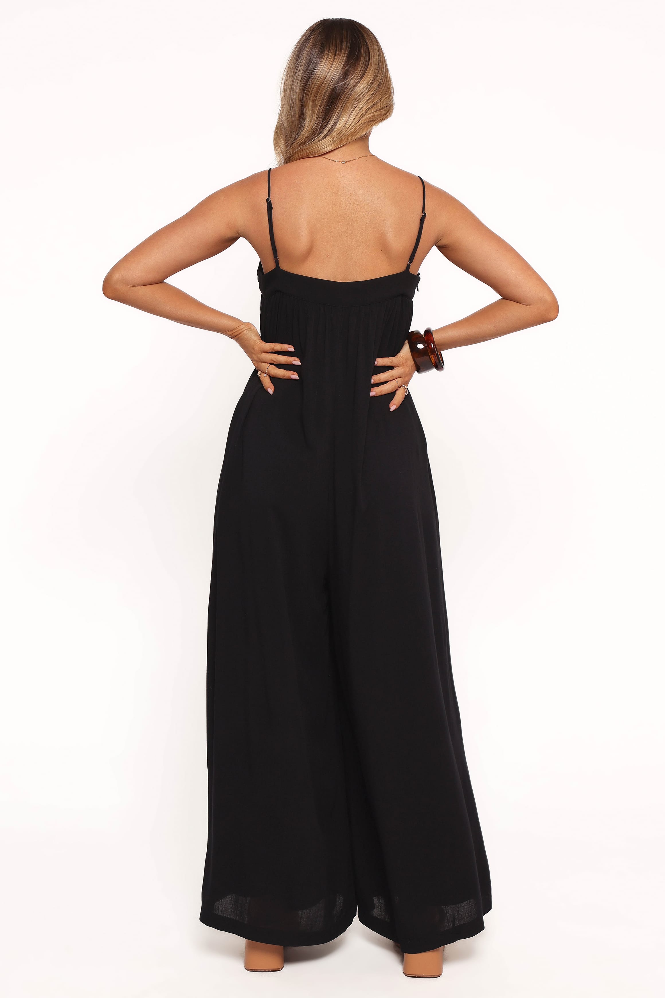 Petal and Pup USA PLAYSUITS Abegail Flowy Jumpsuit - Black