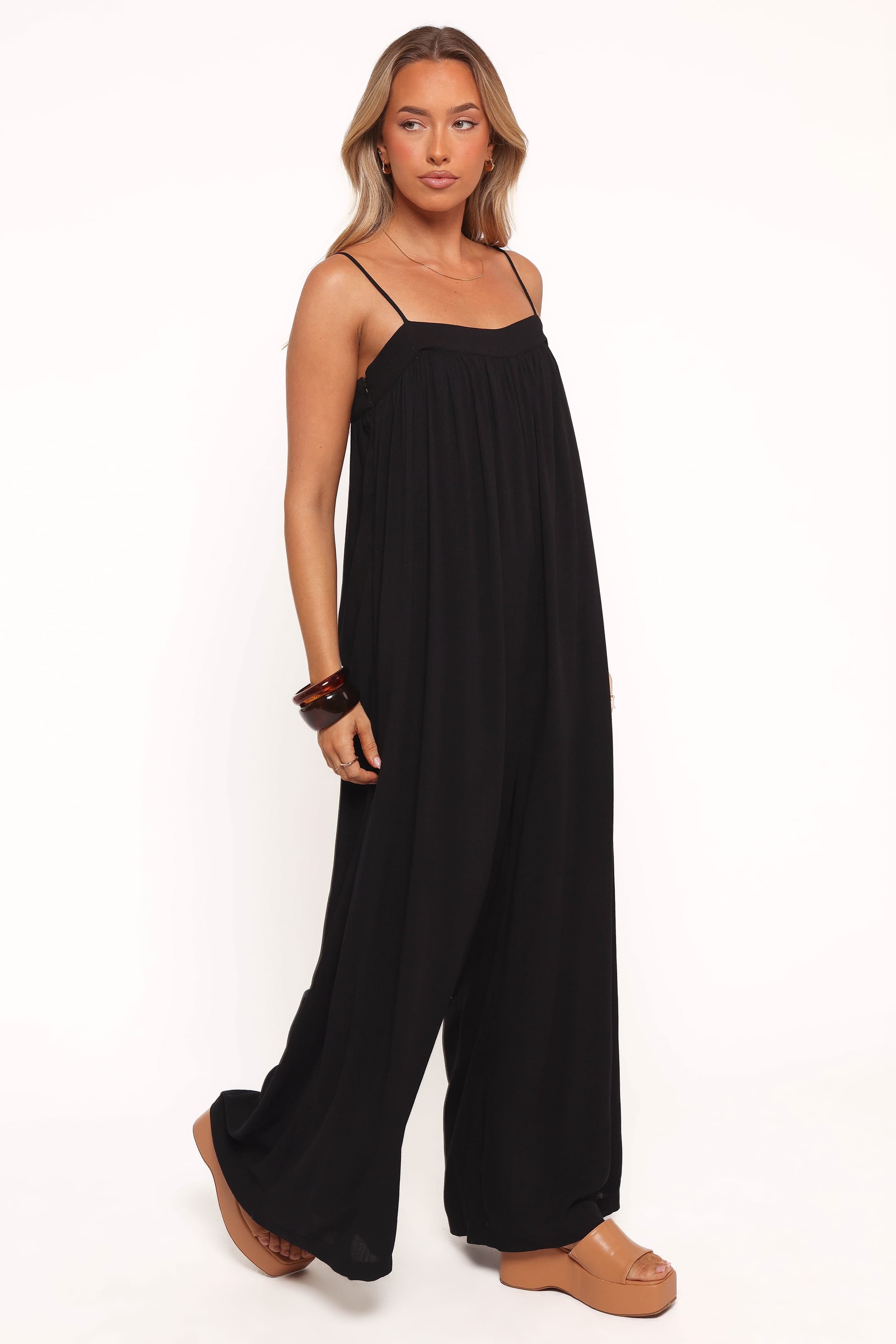 Petal and Pup USA PLAYSUITS Abegail Flowy Jumpsuit - Black