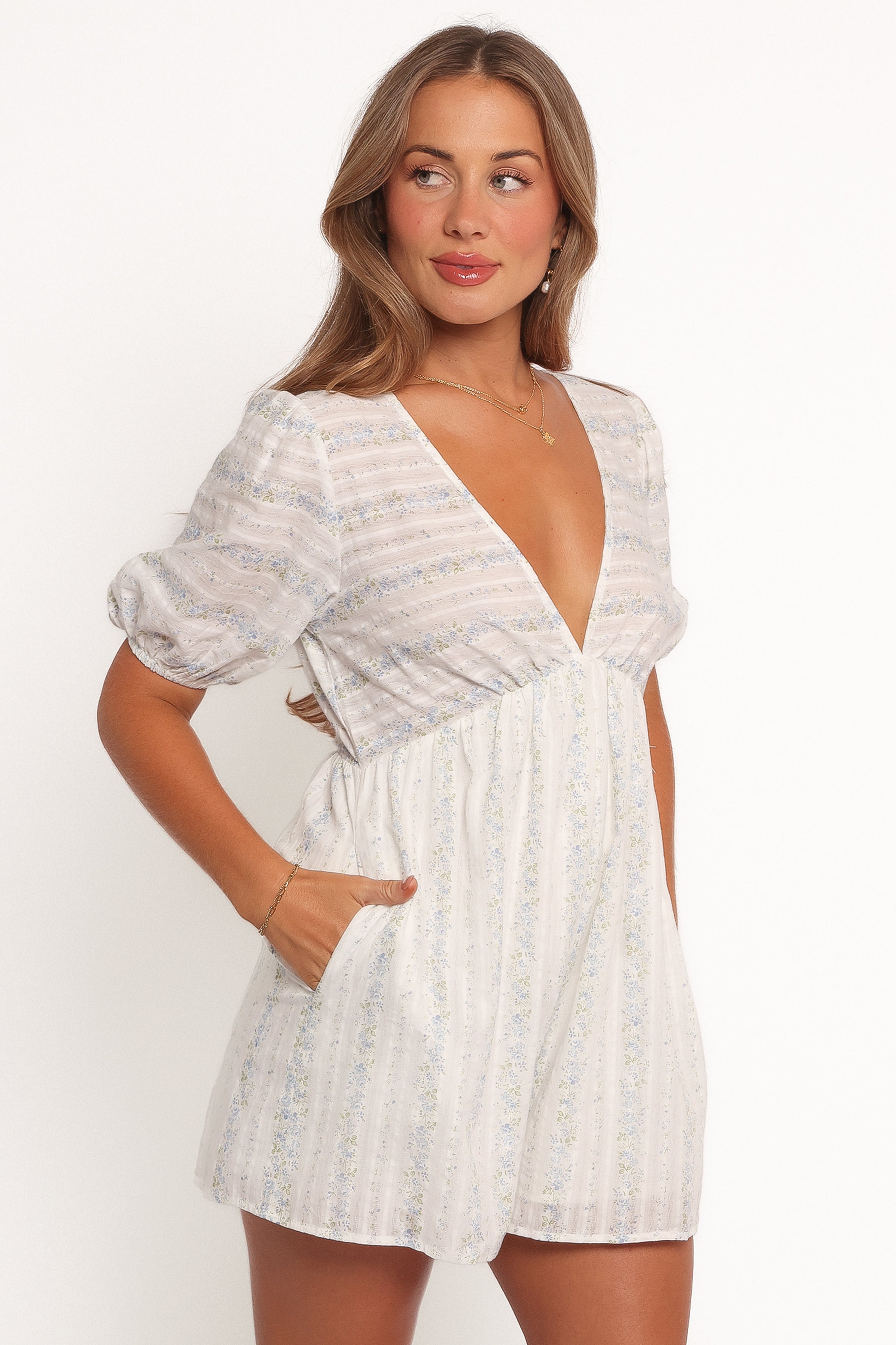 Petal and Pup USA PLAYSUITS Aisley Romper - White (Hold for Amazon)
