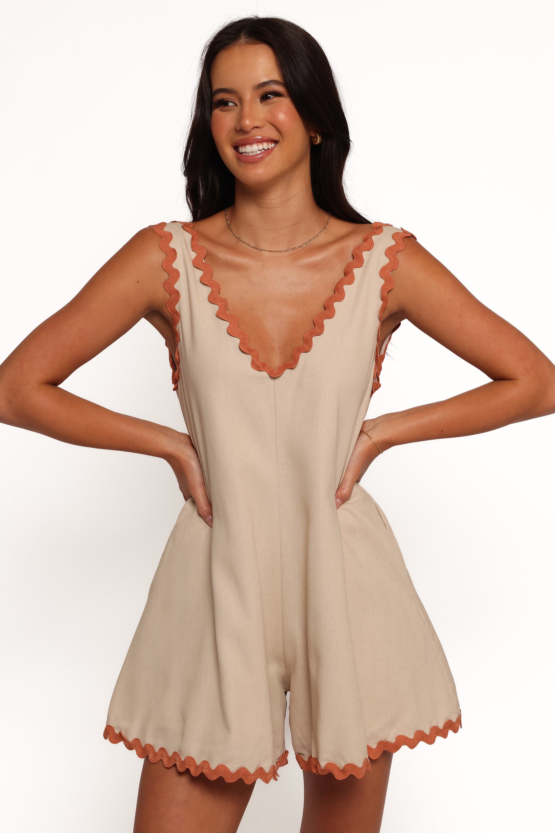 Petal and Pup USA PLAYSUITS Aoife Romper - Natural Tan