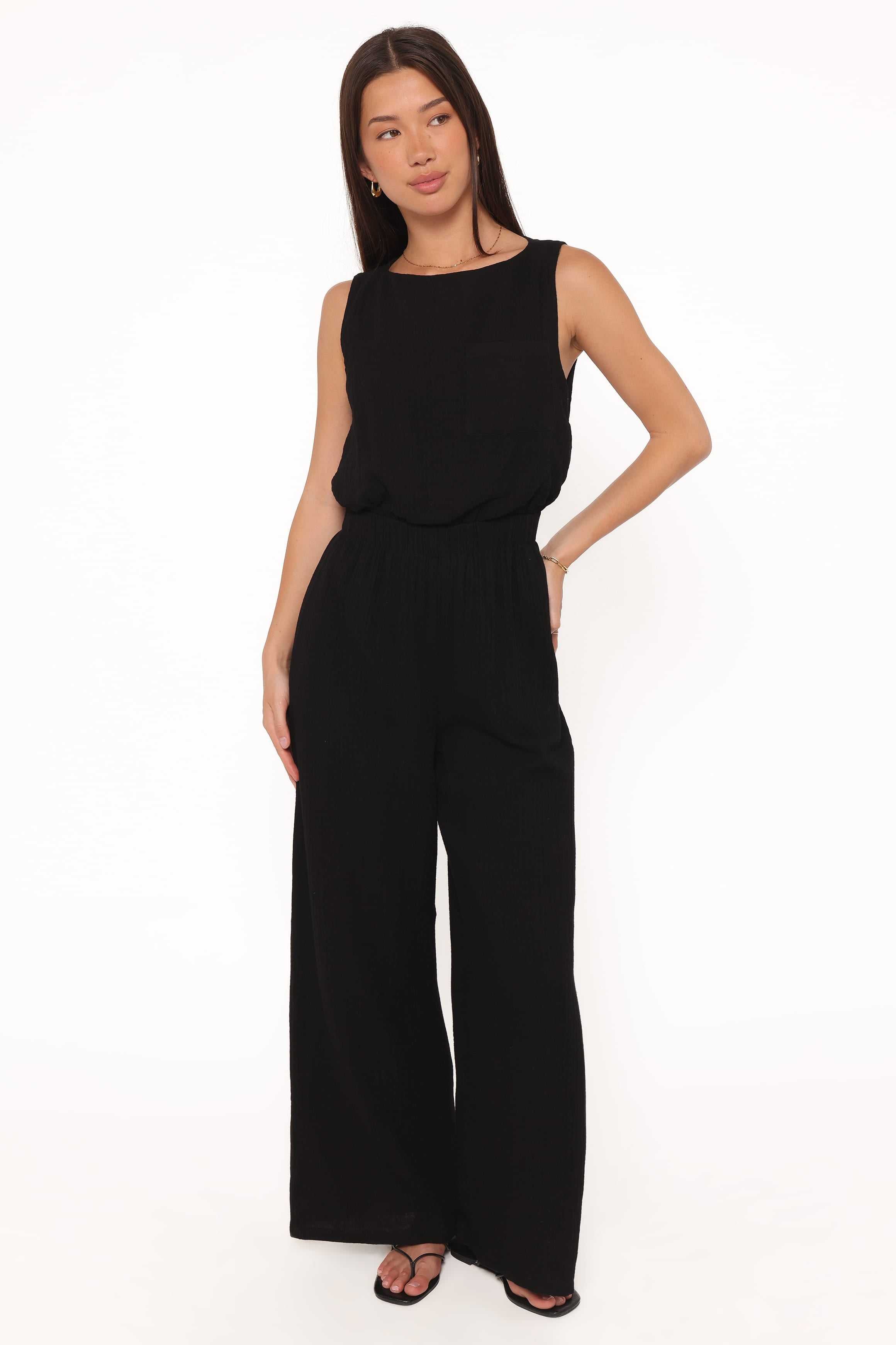 Petal and Pup USA PLAYSUITS Brenna Cotton Jumpsuit - Black
