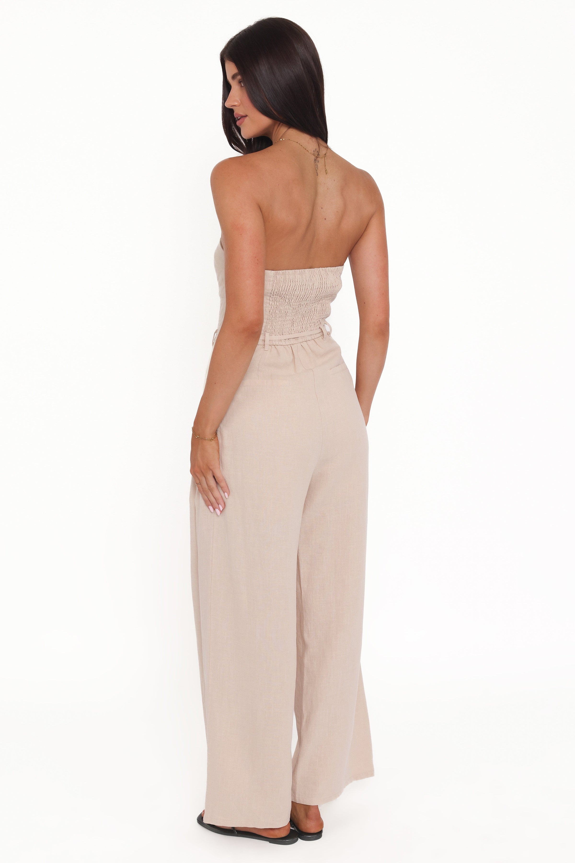Petal and Pup USA PLAYSUITS Calliope Tie Waist Jumpsuit - Wheat