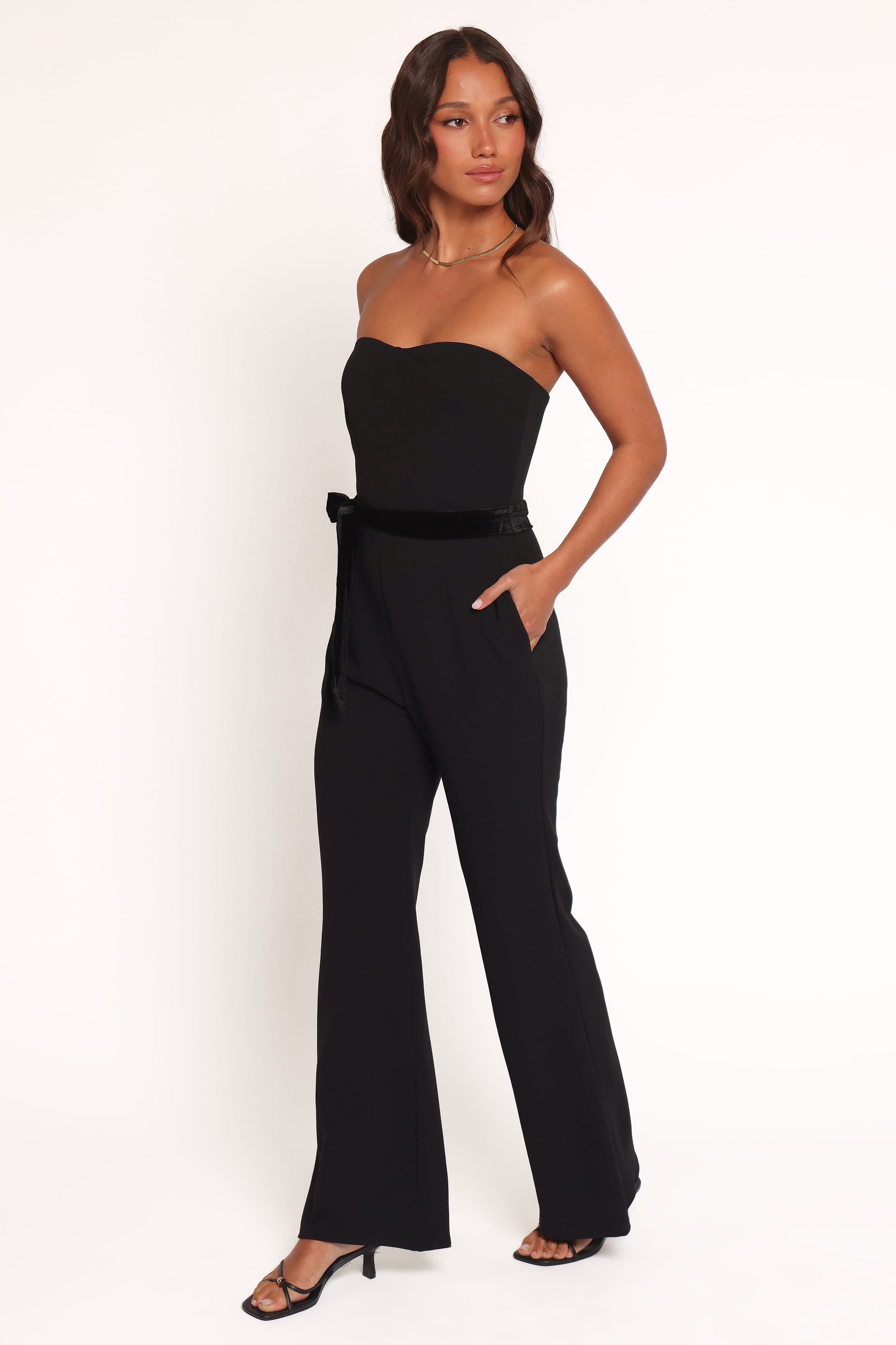 Petal and Pup USA PLAYSUITS Cameron Strapless Jumpsuit - Black