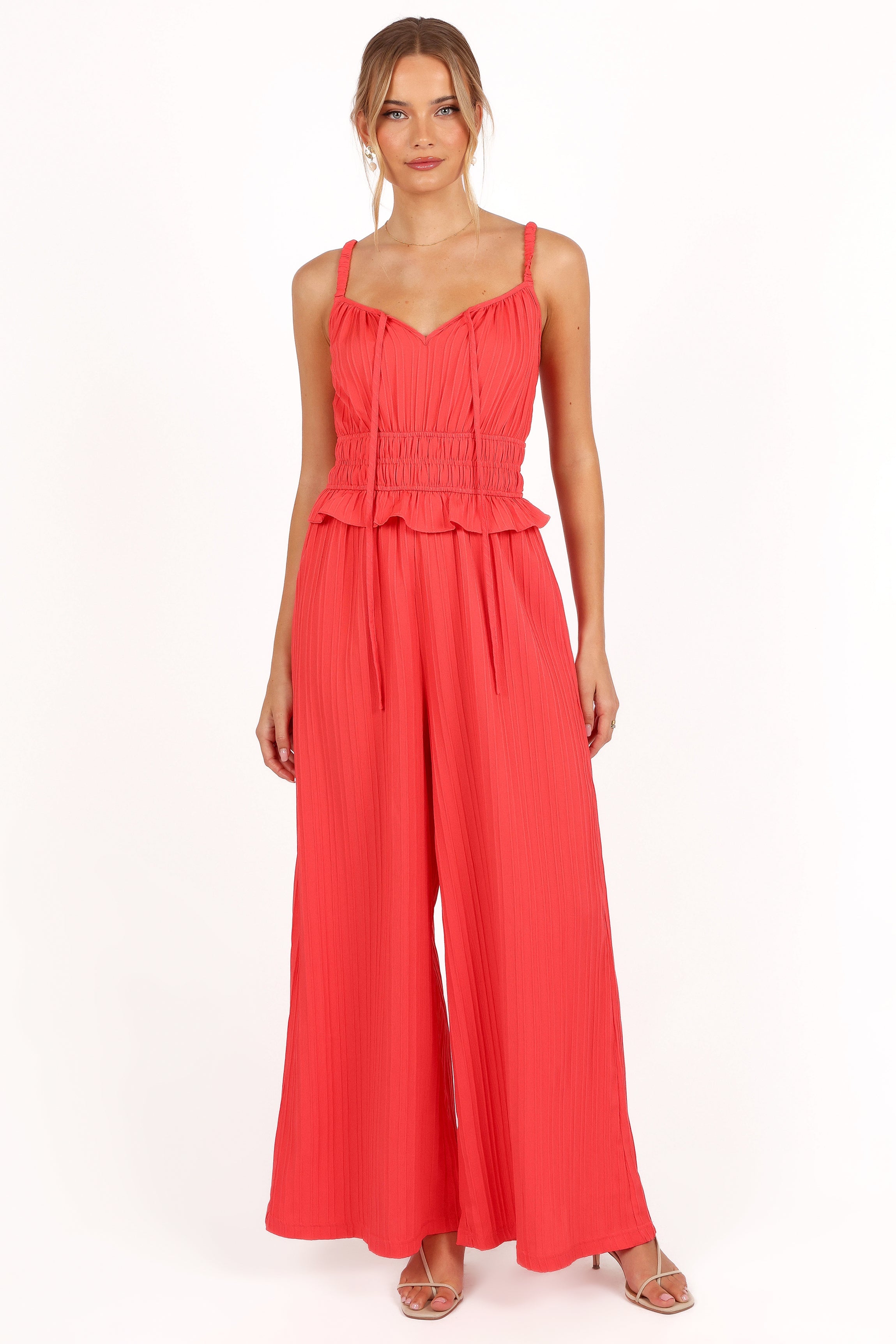 Petal and Pup USA PLAYSUITS Camry Jumpsuit - Coral Red