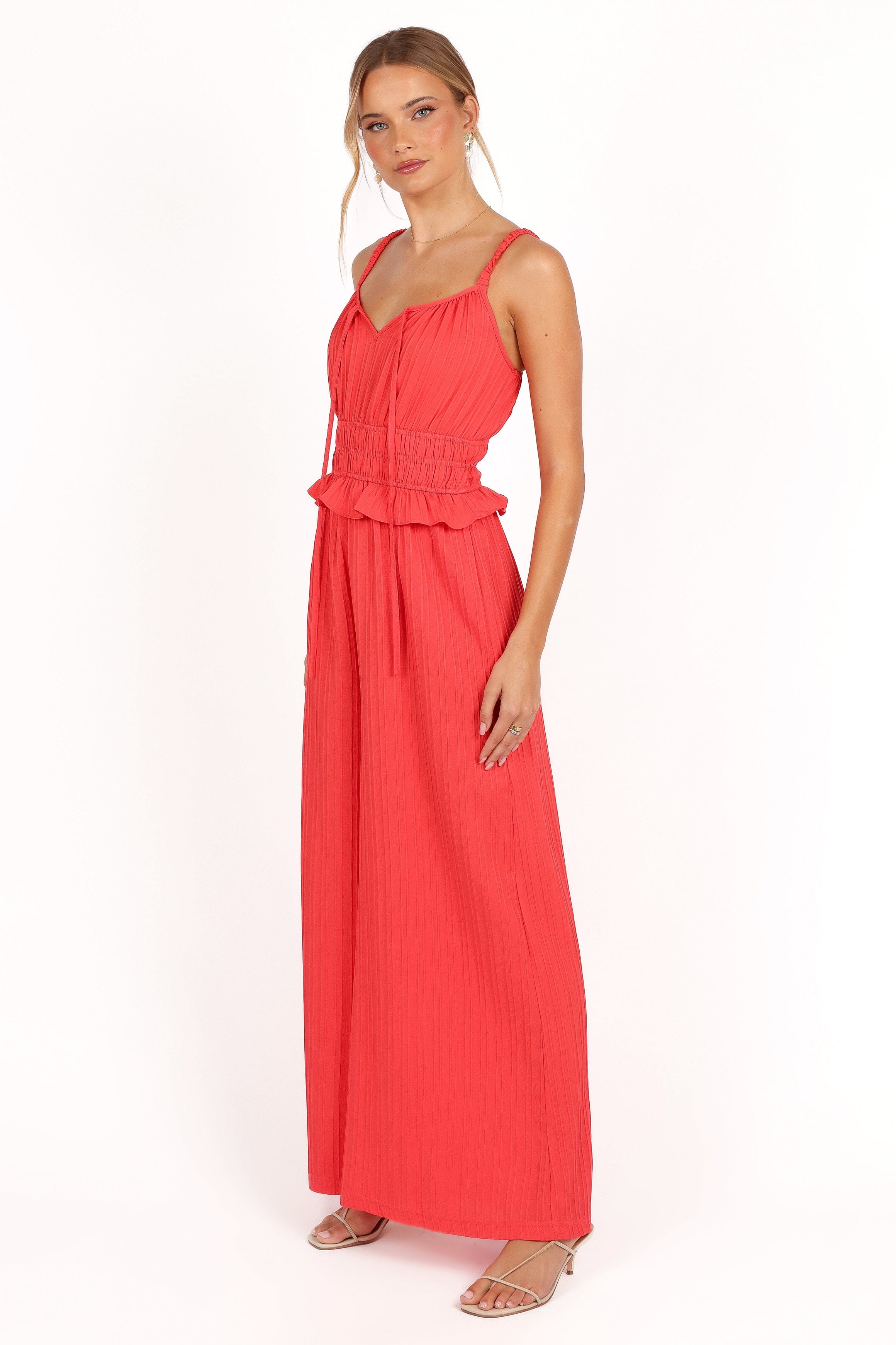 Petal and Pup USA PLAYSUITS Camry Jumpsuit - Coral Red