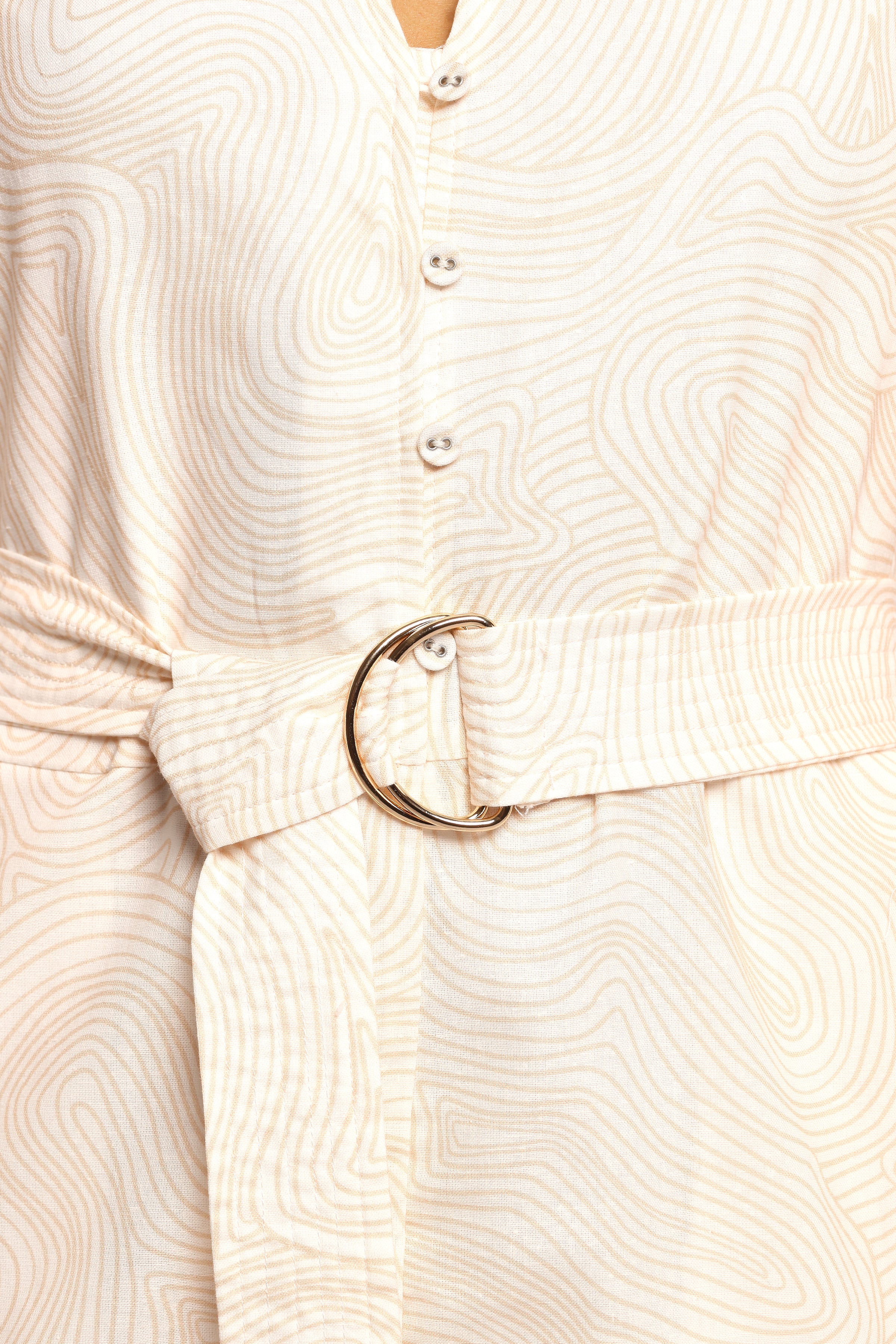 Petal and Pup USA PLAYSUITS Cassian Belted Romper - Tan Swirl (Hold for Amazon)