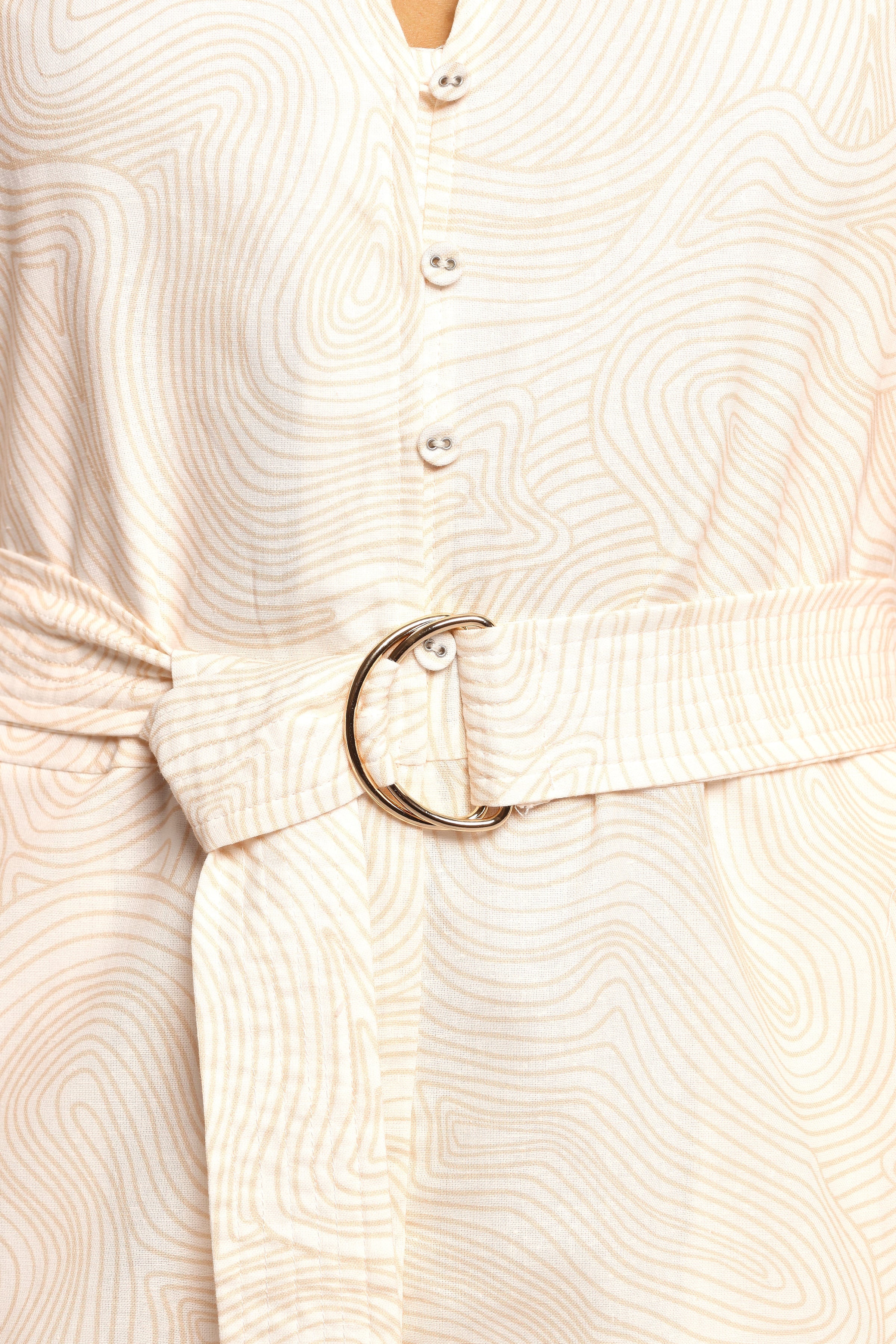 Petal and Pup USA PLAYSUITS Cassian Belted Romper - Tan Swirl (Hold for Amazon)