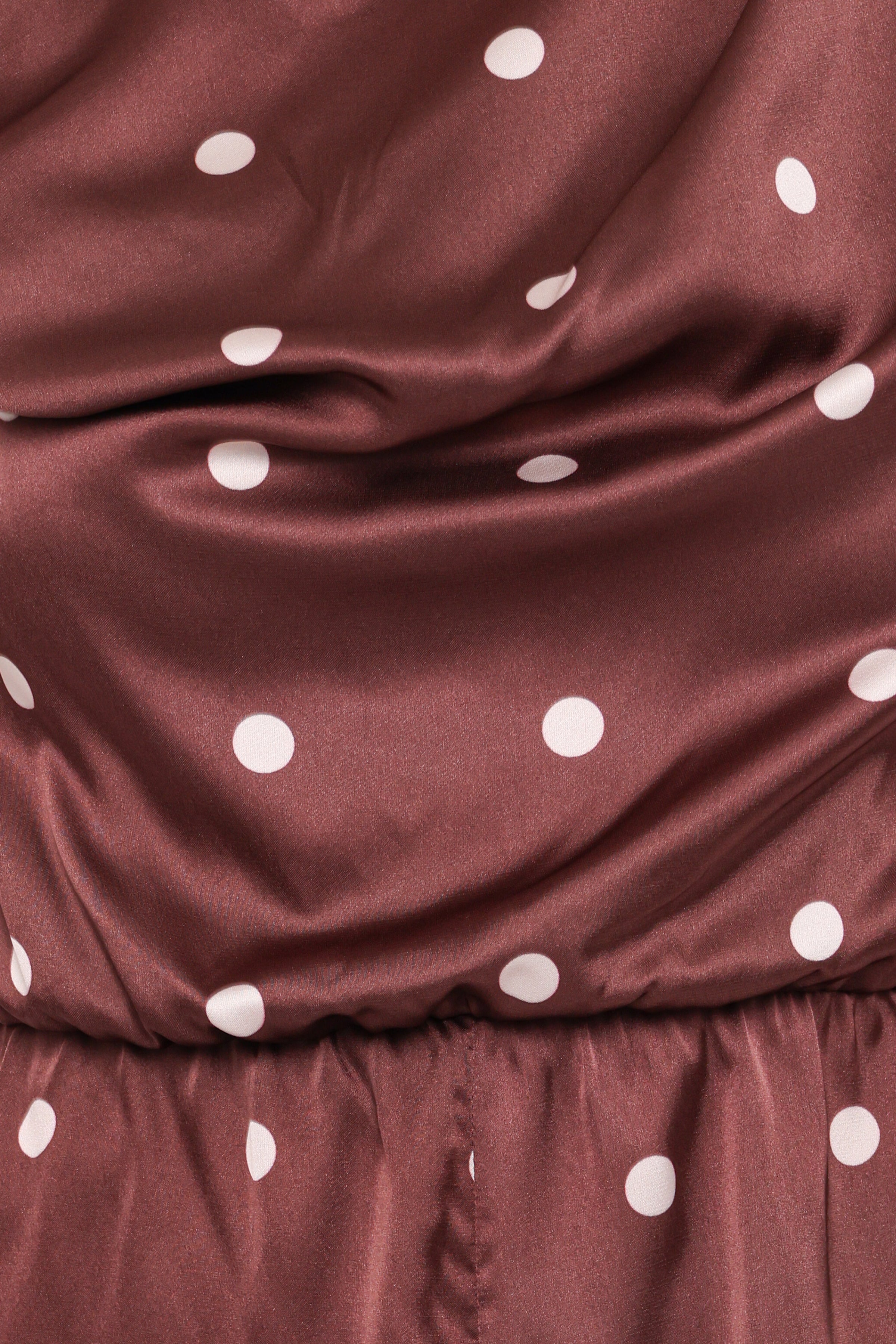 Petal and Pup USA PLAYSUITS Cassidy One Shoulder Romper - Brown Polka Dot