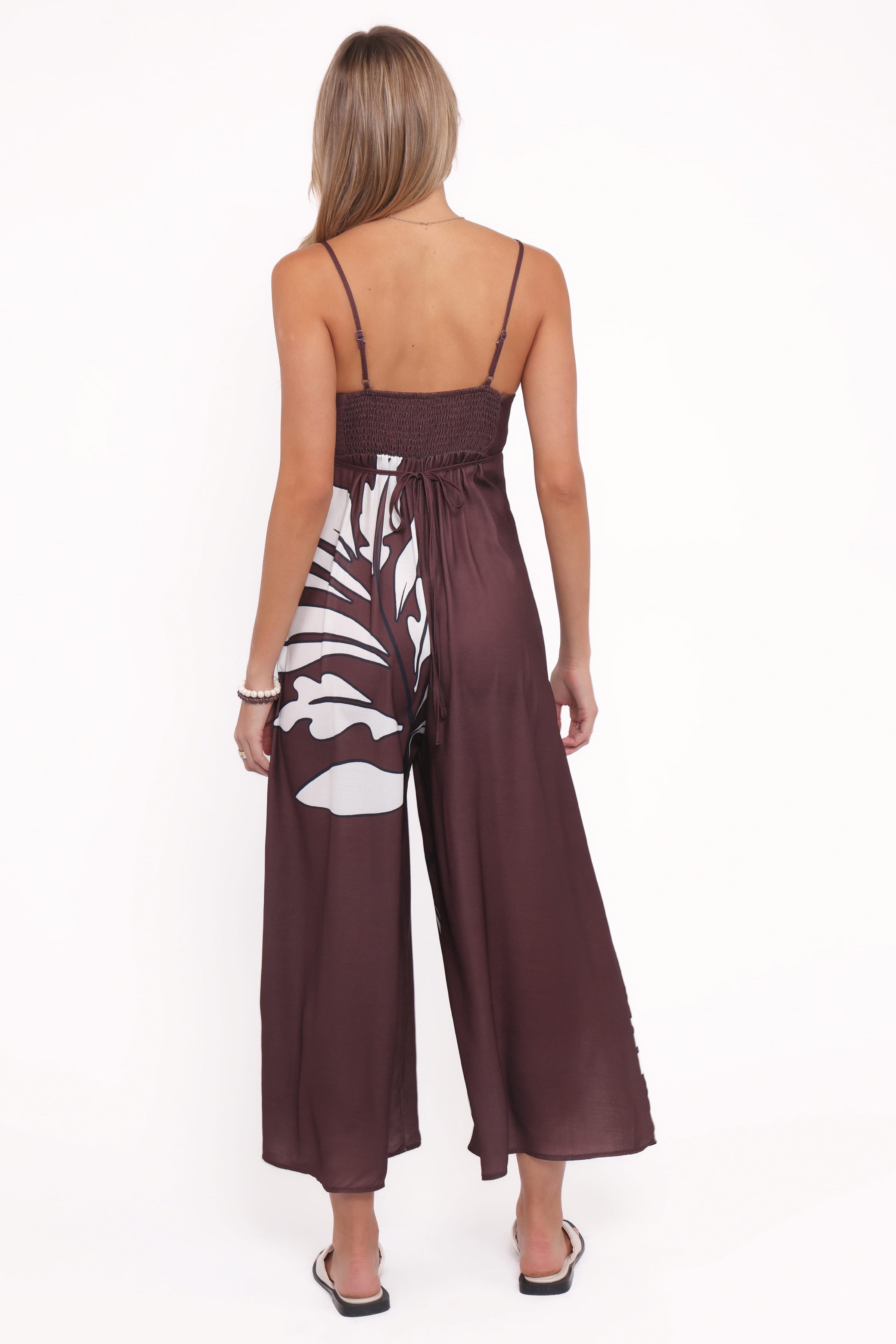 Petal and Pup USA PLAYSUITS Delfina Jumpsuit - Brown Palm (Hold for Amazon)