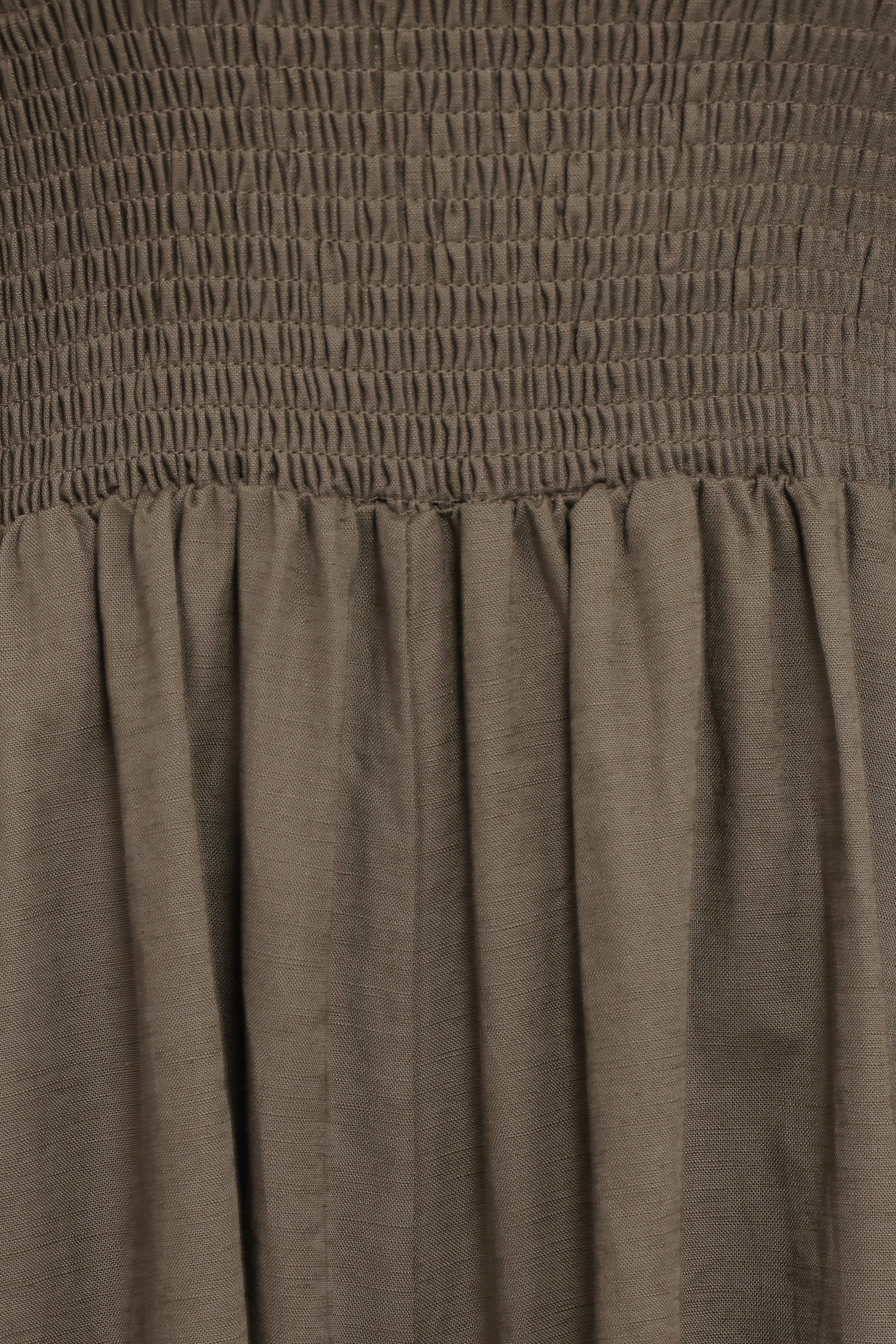 Petal and Pup USA PLAYSUITS Domenica Shirred Long Sleeve Jumpsuit - Olive