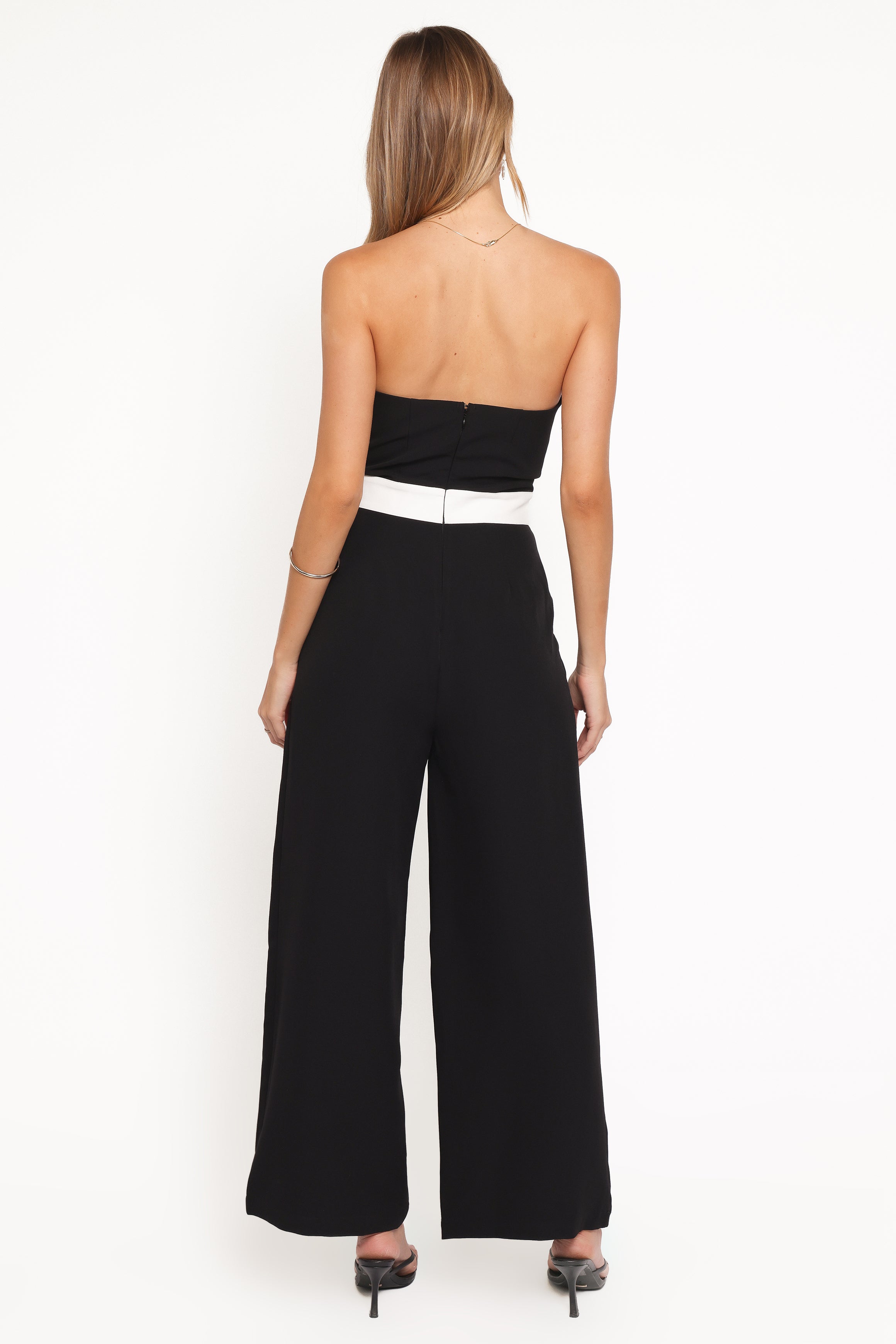 Petal and Pup USA PLAYSUITS Elaria Scalloped Belted Jumpsuit - Black