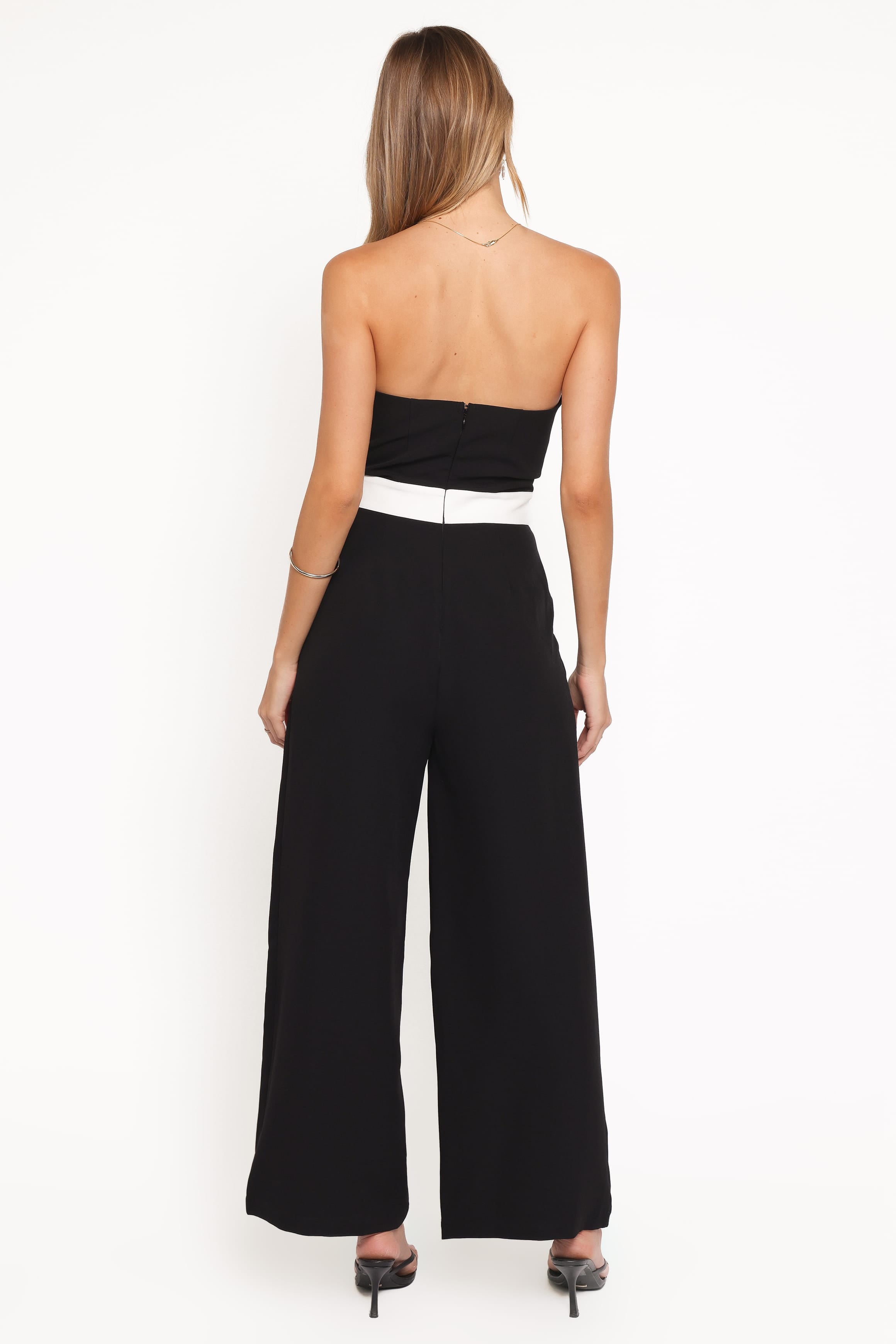 Petal and Pup USA PLAYSUITS Elaria Scalloped Belted Jumpsuit - Black