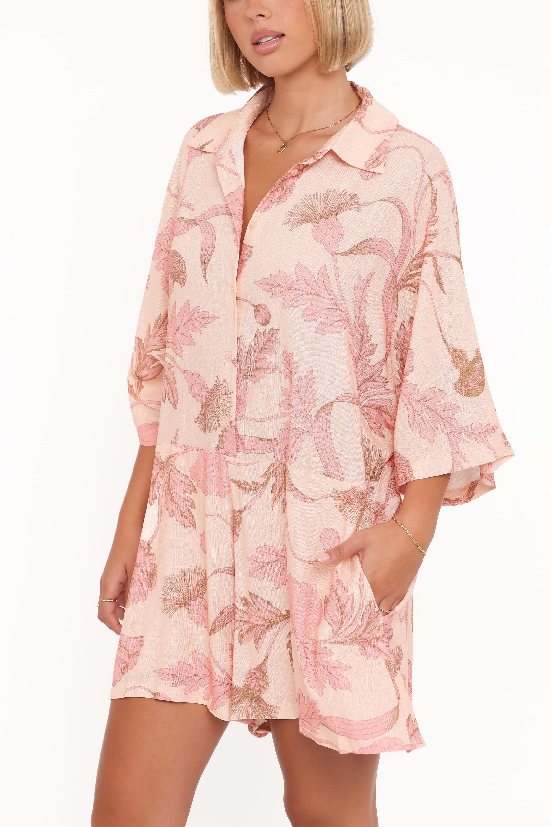 Petal and Pup USA PLAYSUITS Ellisa Romper - Pink Floral