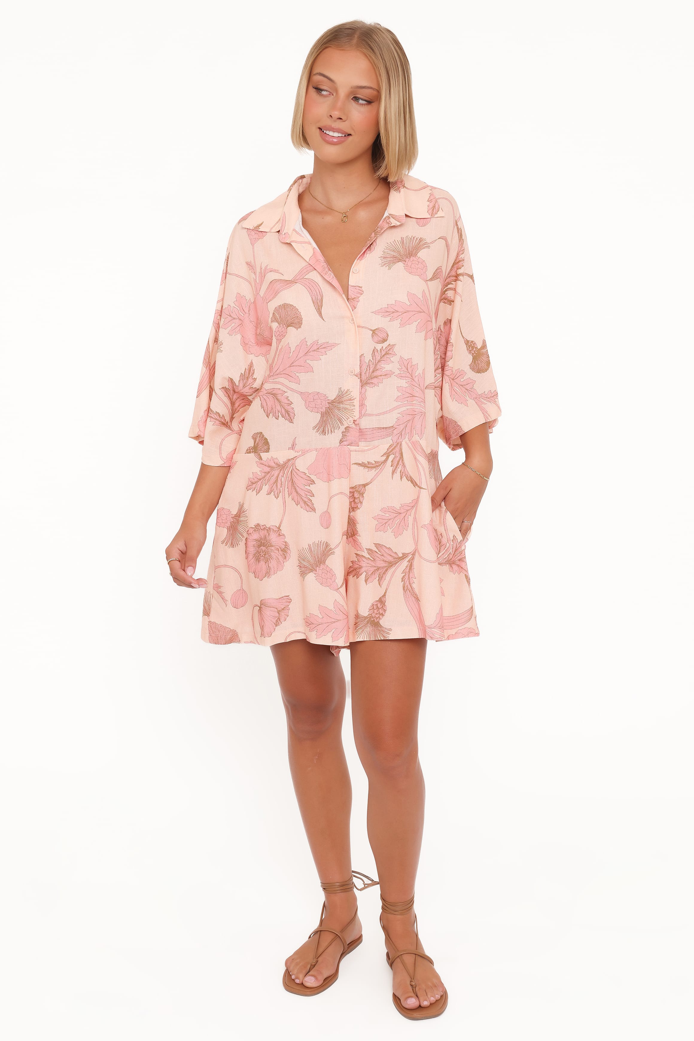 Petal and Pup USA PLAYSUITS Ellisa Romper - Pink Floral