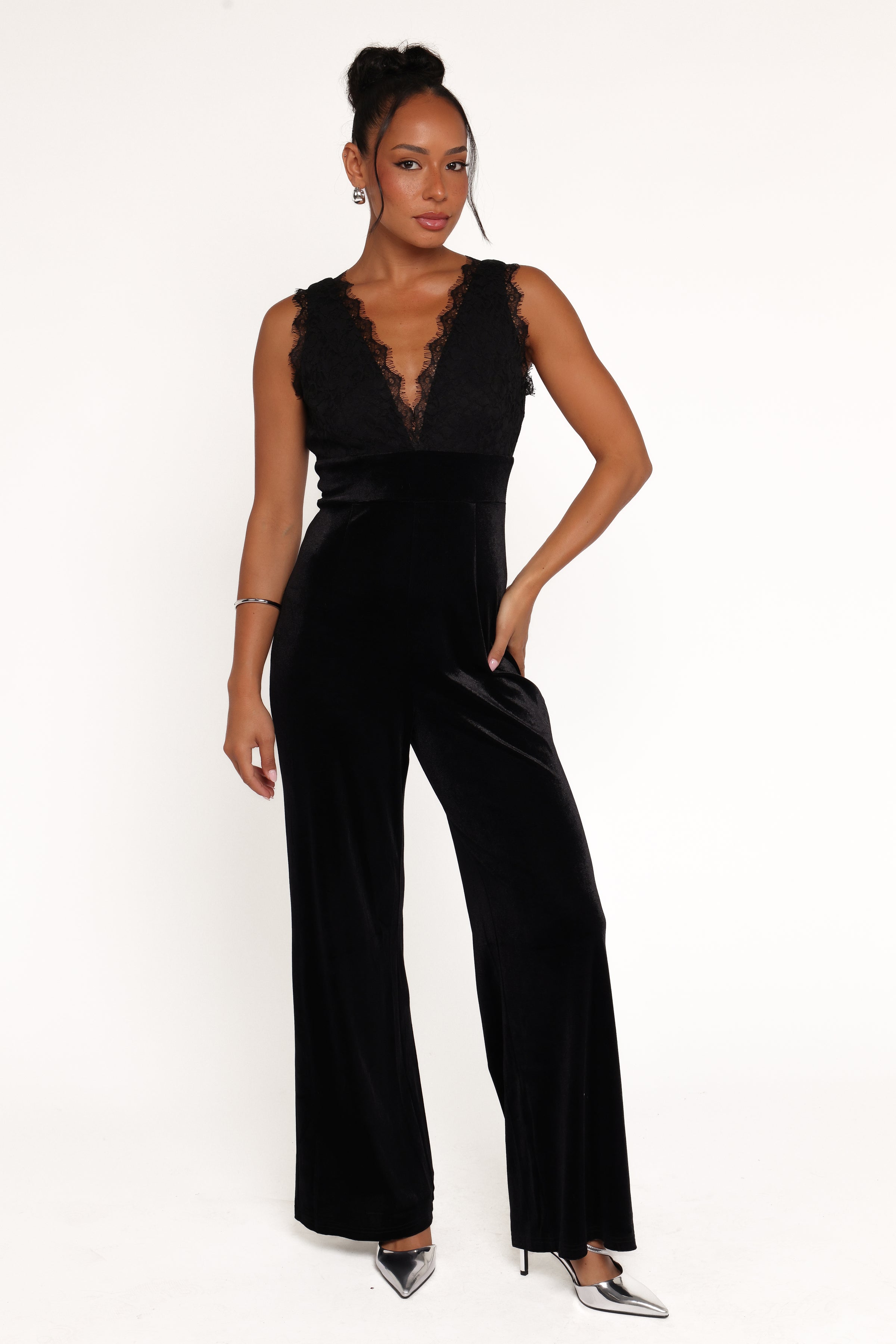 Petal and Pup USA PLAYSUITS Eloise Jumpsuit - Black Velvet