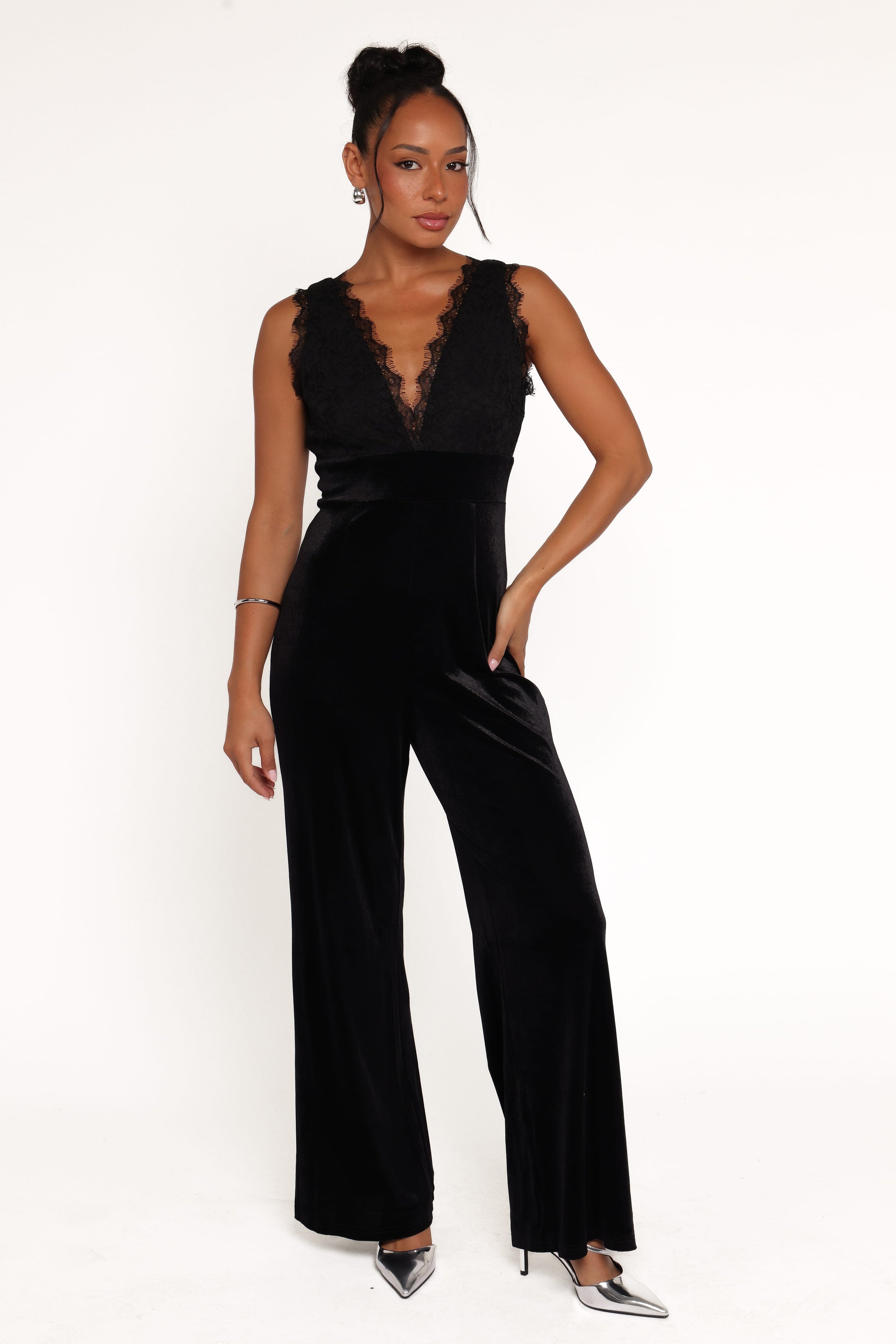 Petal and Pup USA PLAYSUITS Eloise Jumpsuit - Black Velvet