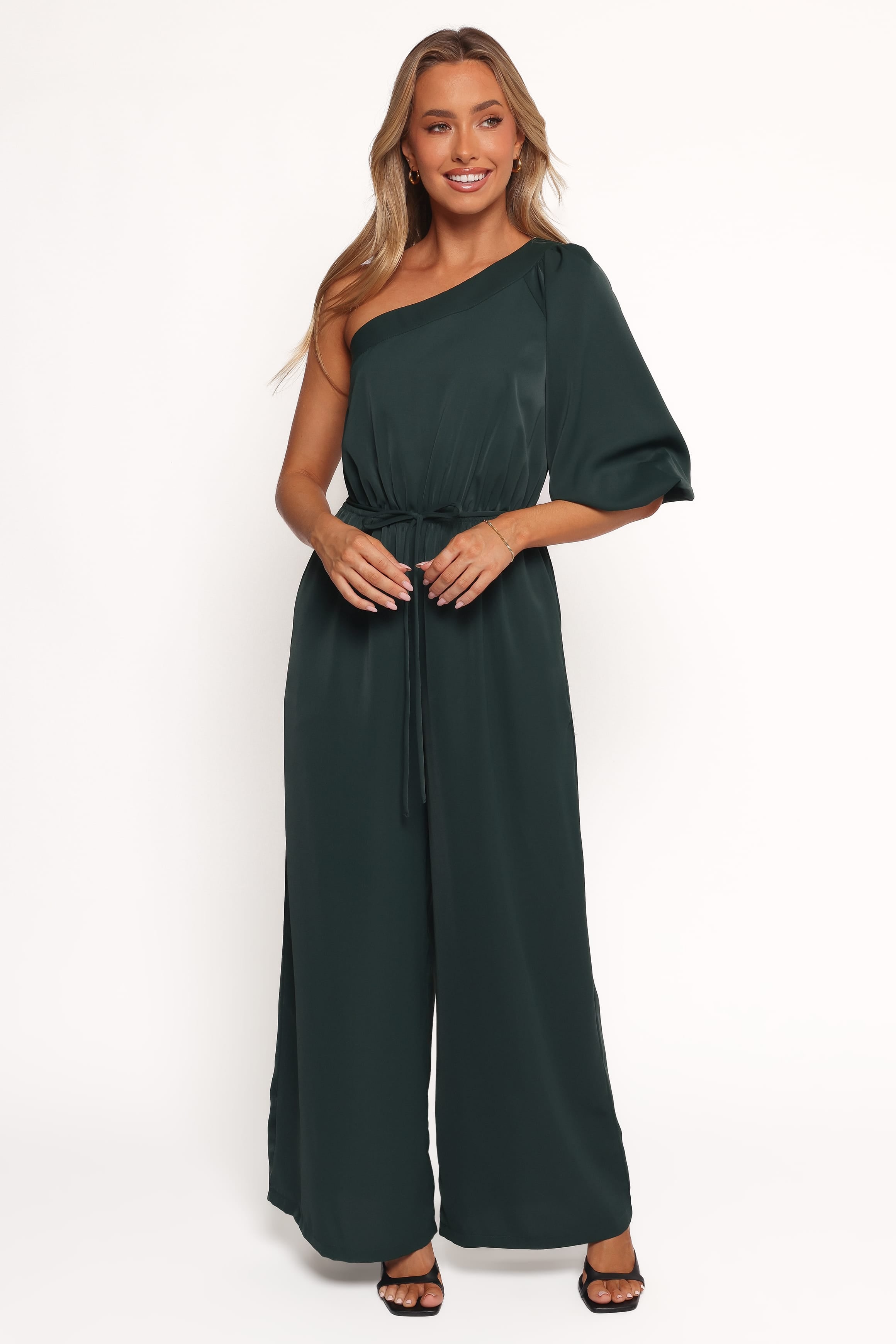 Petal and Pup USA PLAYSUITS Hedda One Shoulder Jumpsuit - Emerald