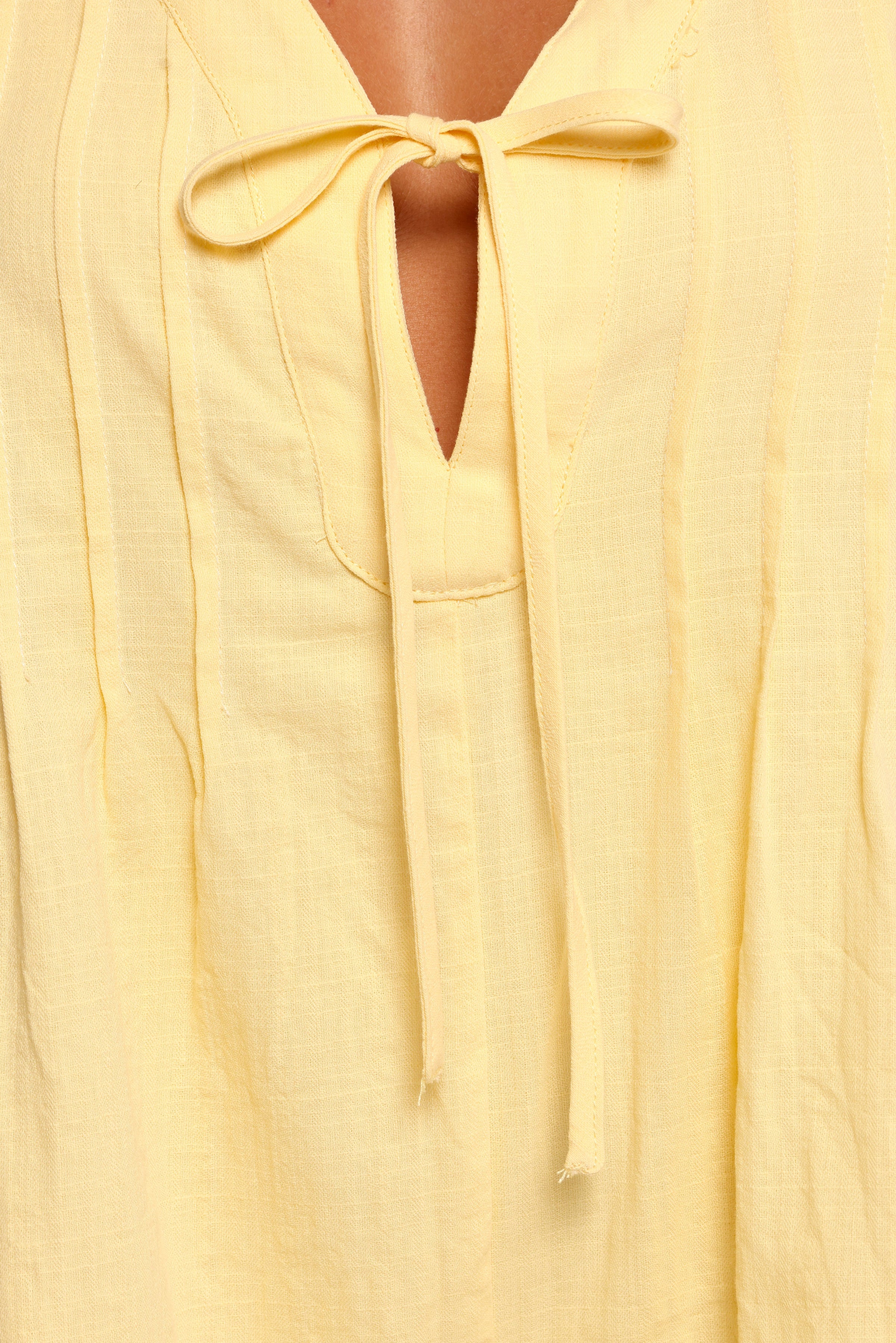 Petal and Pup USA PLAYSUITS Kallie Tie Front Romper - Butter Yellow
