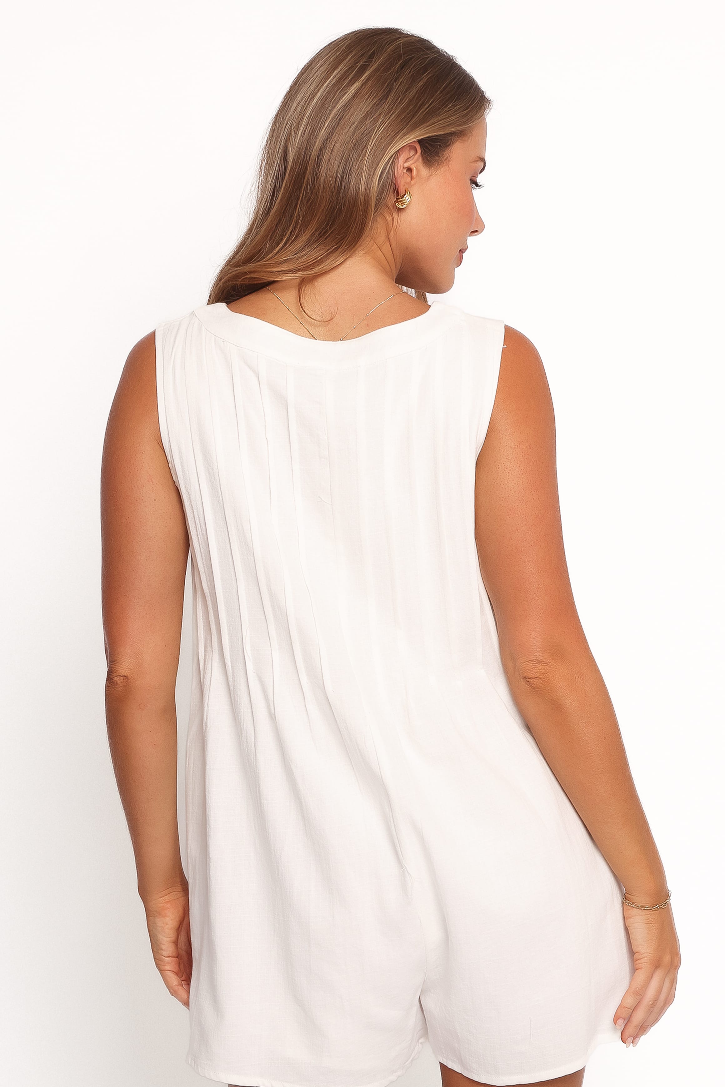 Petal and Pup USA PLAYSUITS Kallie Tie Front Romper - White