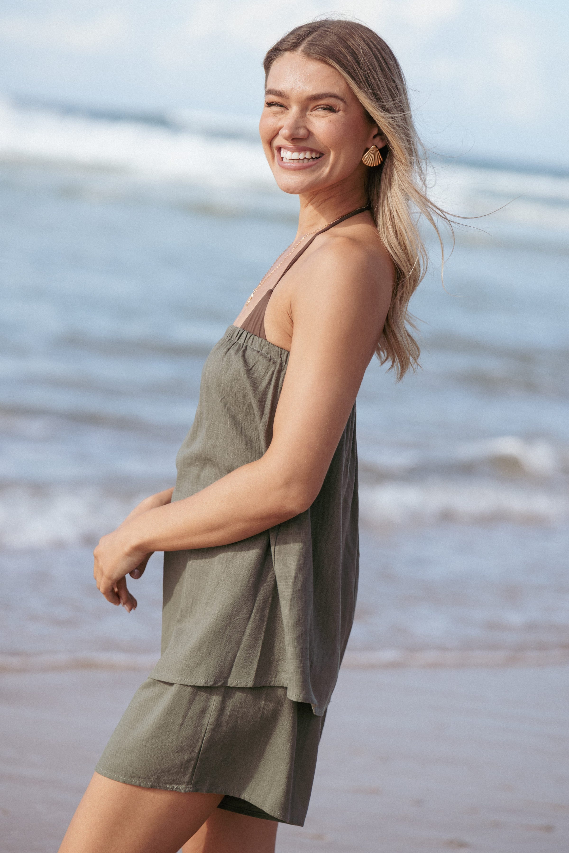 Petal and Pup USA PLAYSUITS Karlen Strapless Romper - Palm Green
