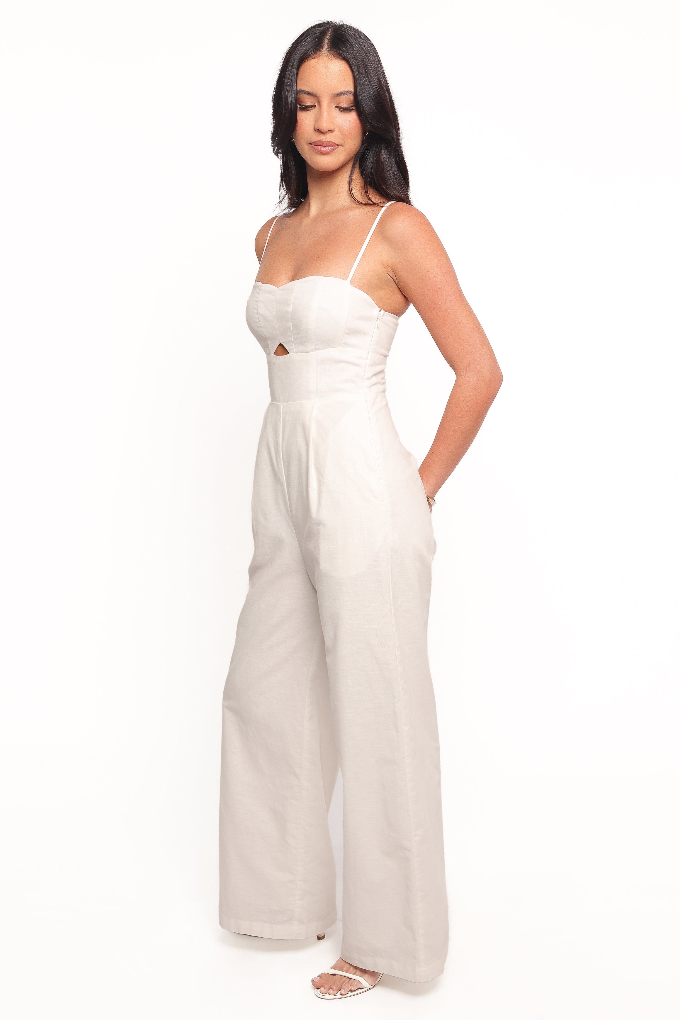 Petal and Pup USA PLAYSUITS Metra Scalloped Jumpsuit - White