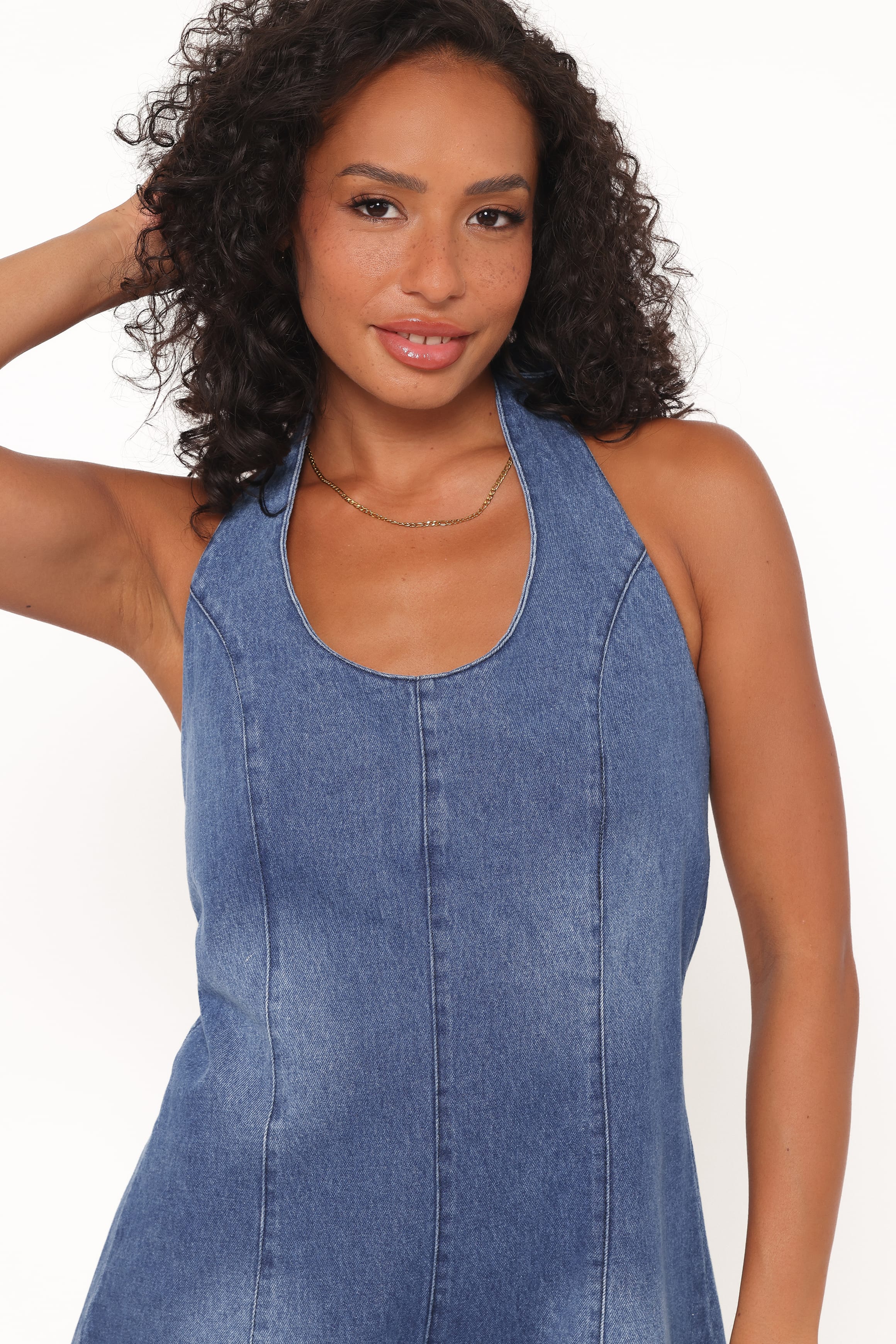Petal and Pup USA PLAYSUITS Paityn Denim Romper - Dark Wash
