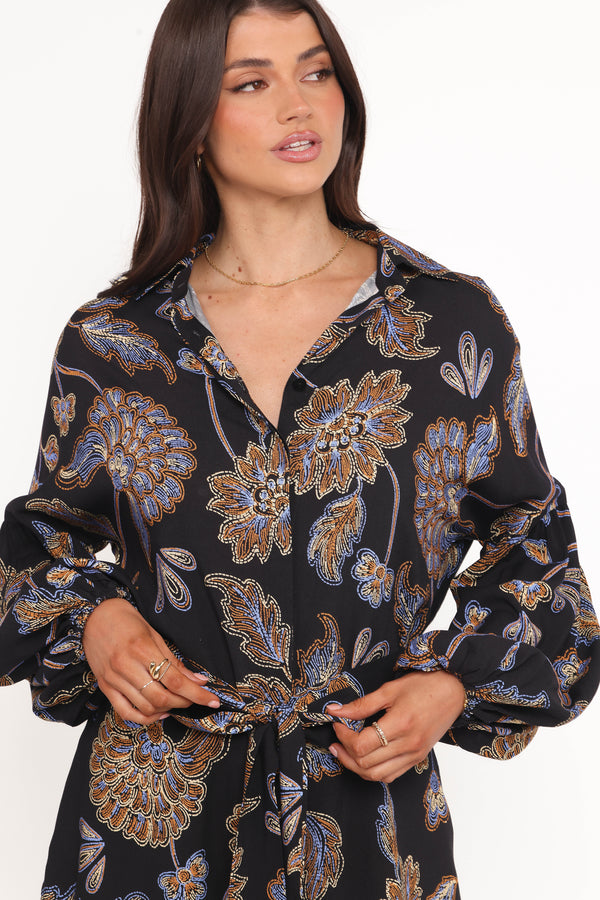 Petal and Pup USA PLAYSUITS Pali Romper - Black Floral