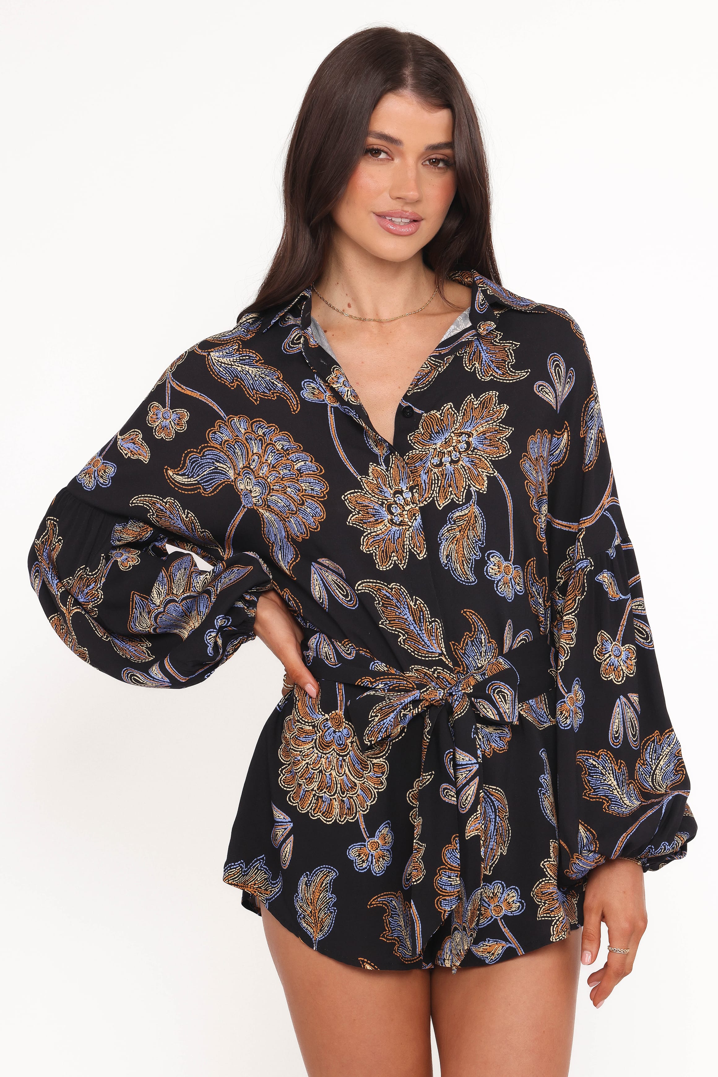 Petal and Pup USA PLAYSUITS Pali Romper - Black Floral