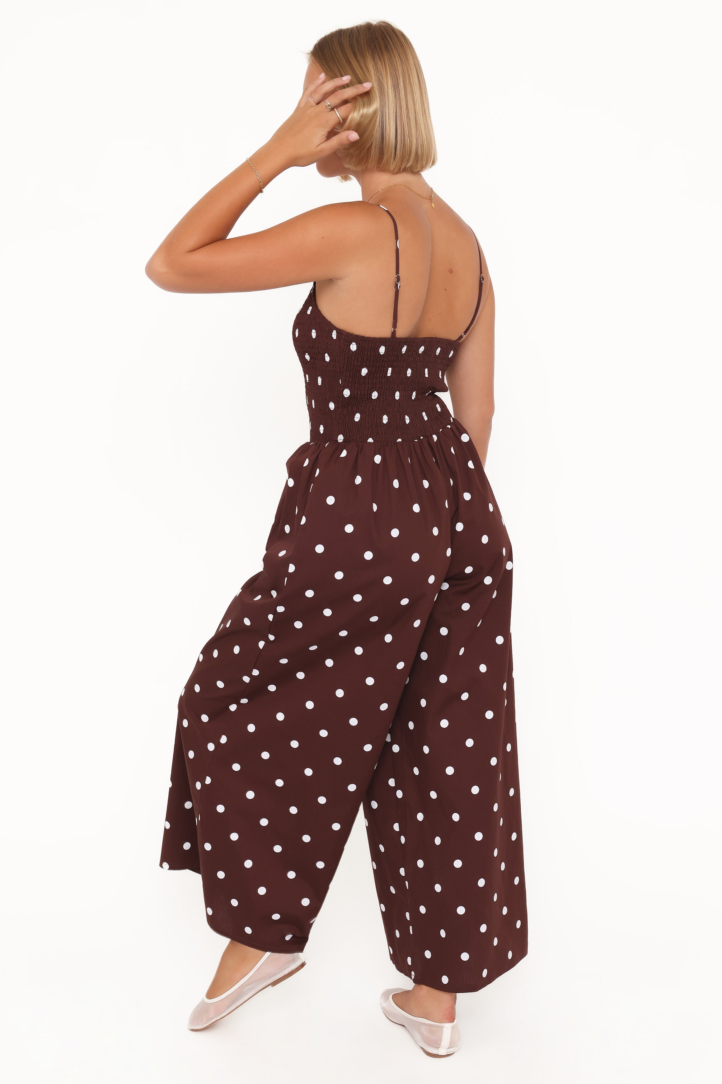 Petal and Pup USA PLAYSUITS Paloma Jumpsuit - Chocolate Polka Dot