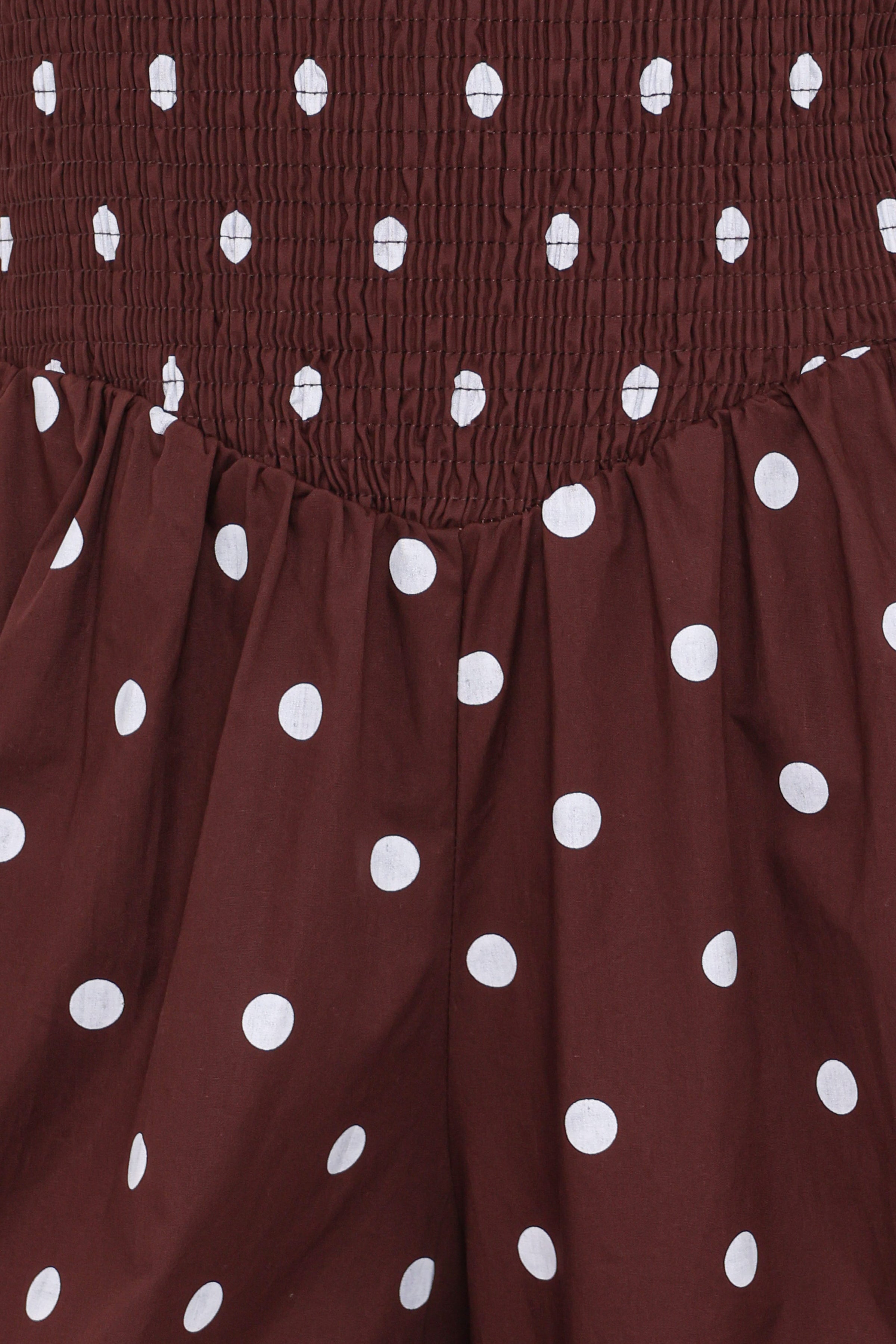 Petal and Pup USA PLAYSUITS Paloma Jumpsuit - Chocolate Polka Dot