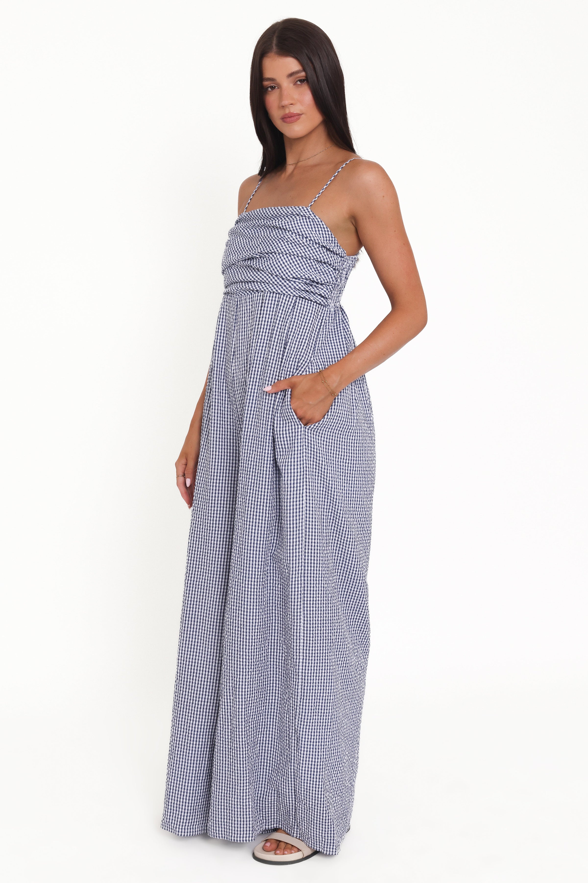 Petal and Pup USA PLAYSUITS Pricilla Jumpsuit - Blue Gingham